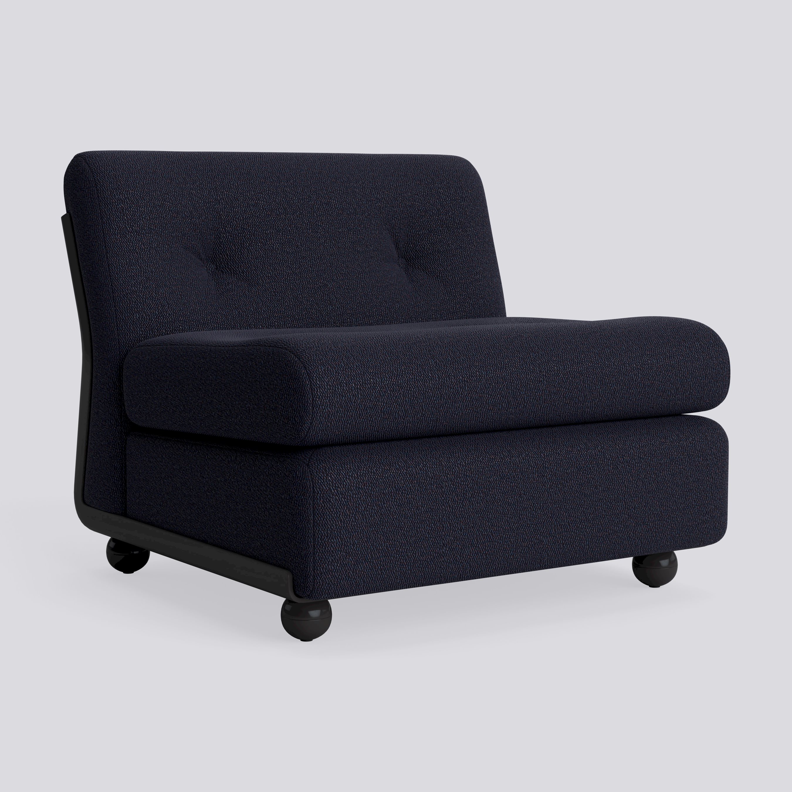 Amanta 1 seater Anthracite shell-Upholstery-Turf-Blue red mélange