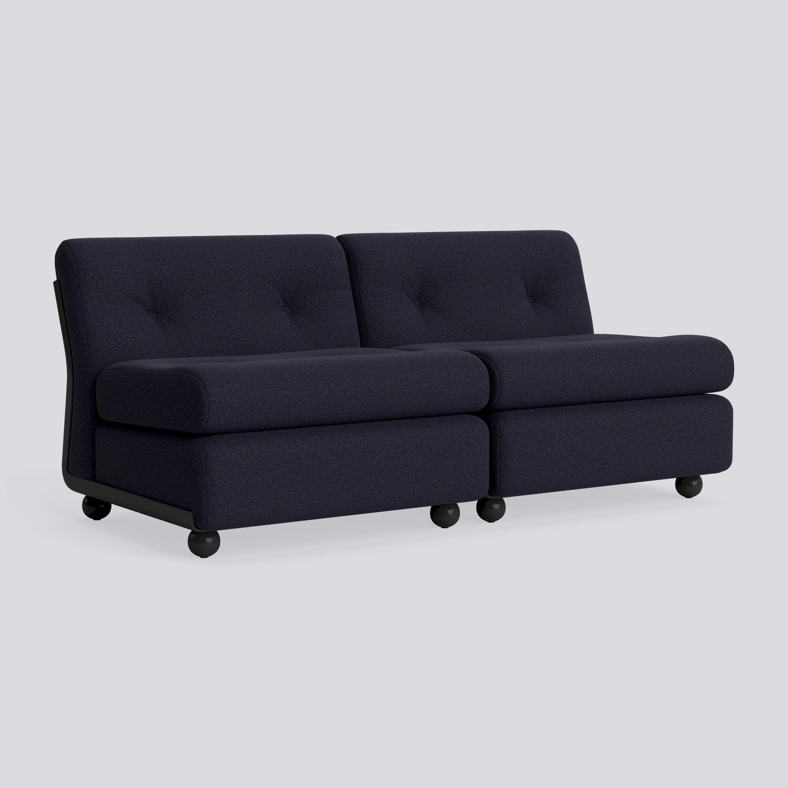 Amanta 2 seater Anthracite shell-Upholstery-Turf-Blue red mélange