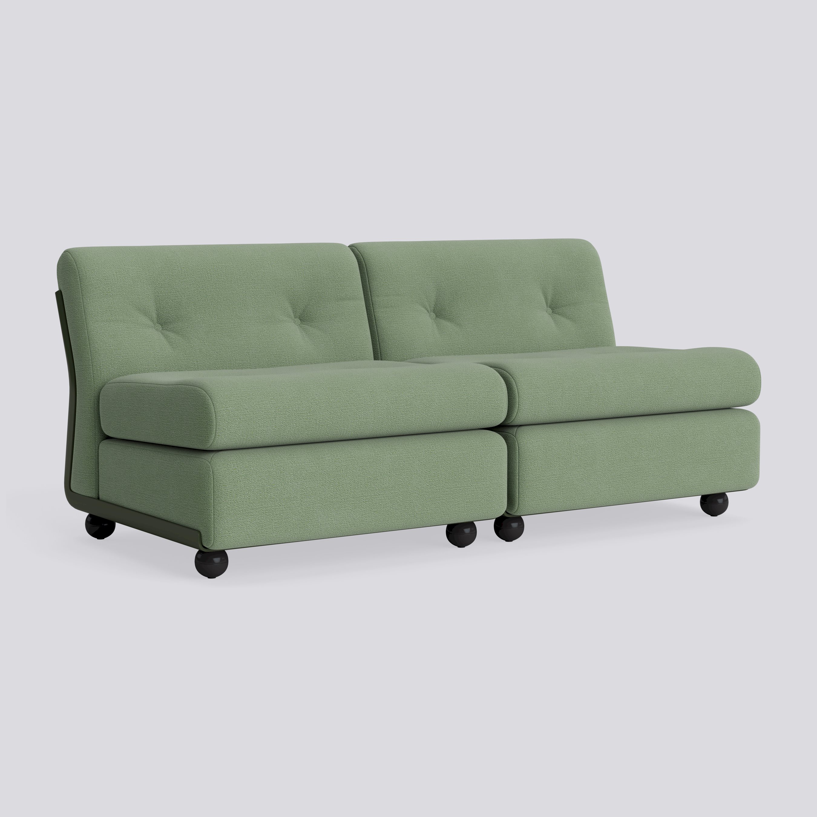 Amanta 2 seater Bottle green shell-Upholstery-Osumi-27