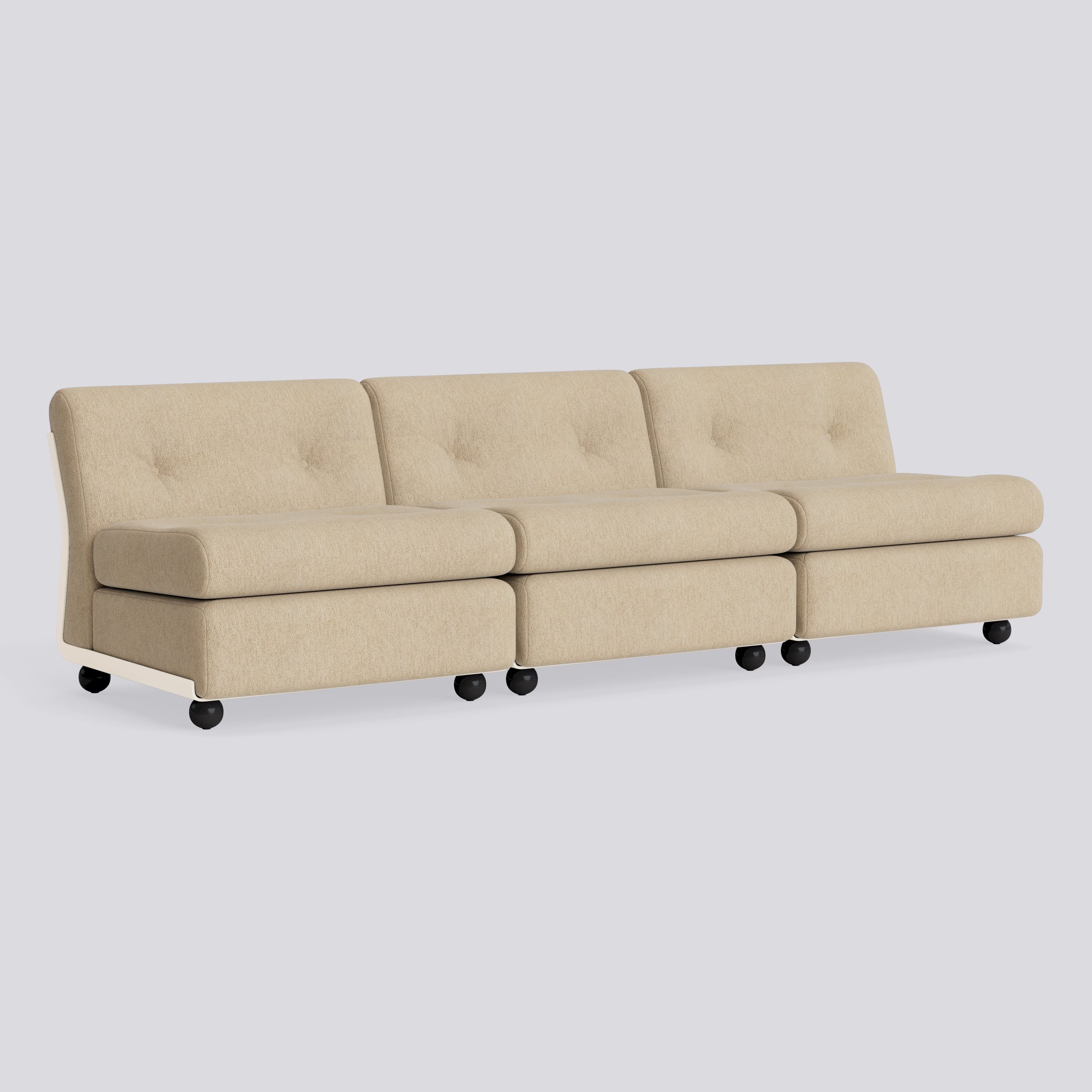 Amanta 3 seater Cream beige shell-Upholstery-Turf-Sand