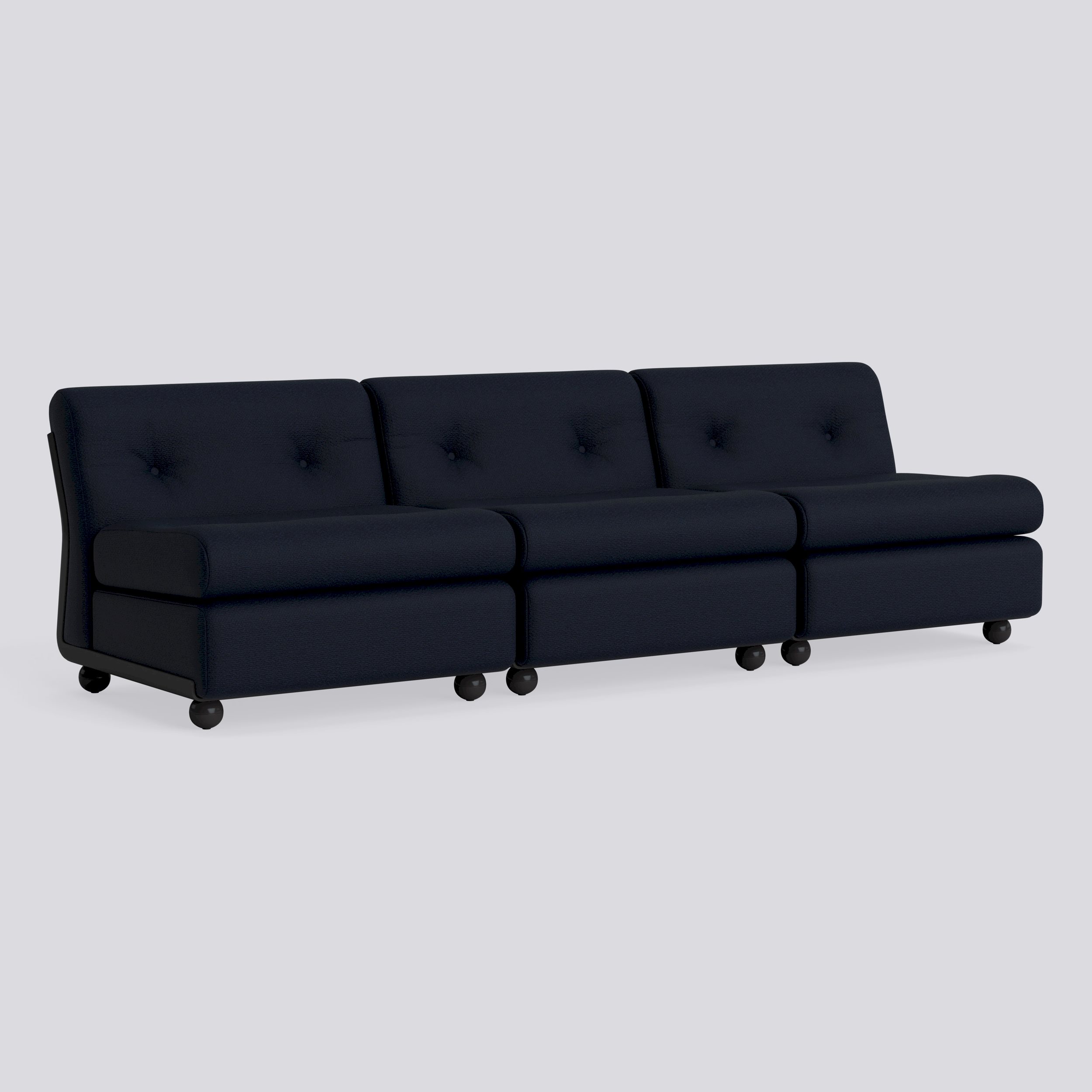 Amanta 3 seater Anthracite shell-Upholstery-Maglia-Blue black