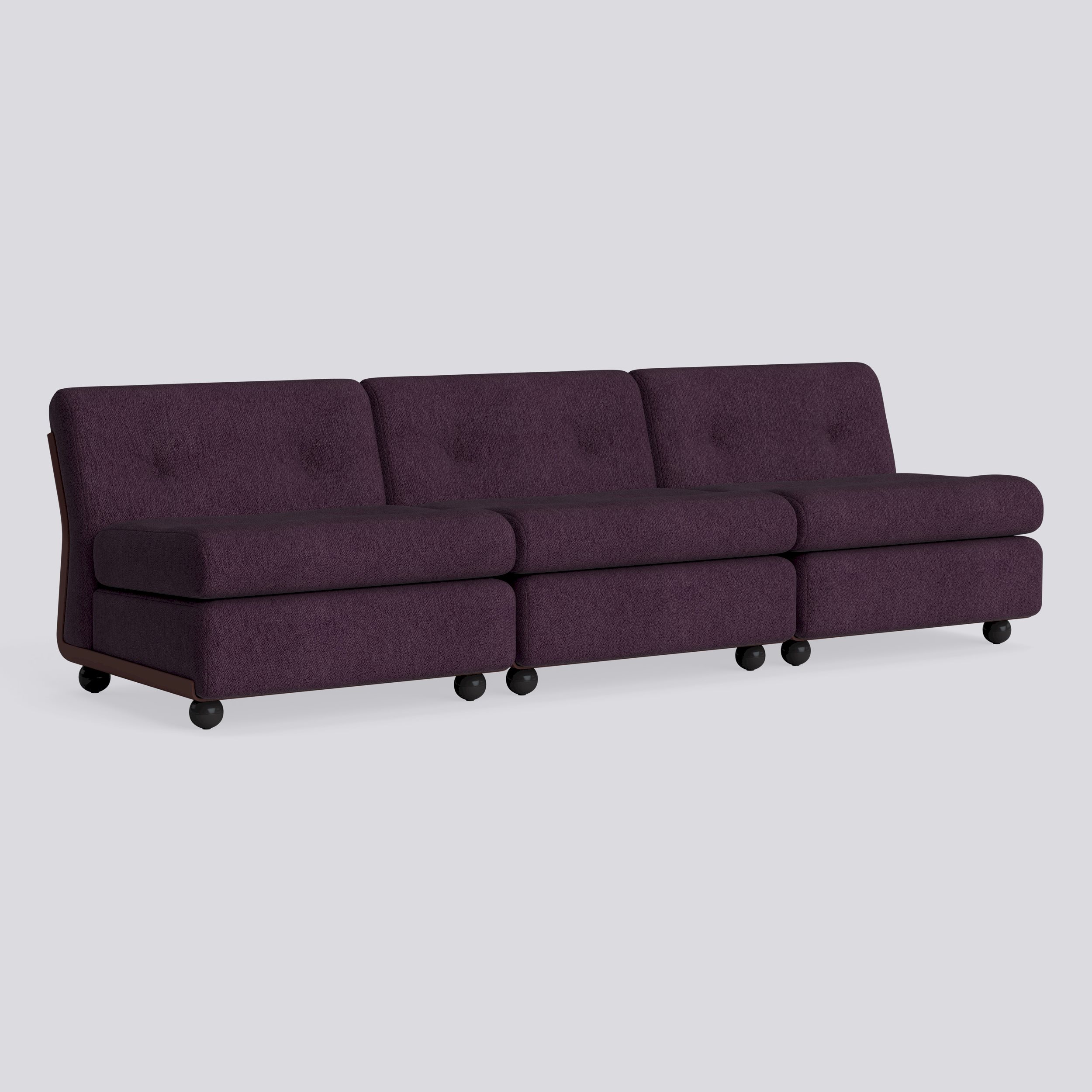 Amanta 3 seater Burgundy red shell-Upholstery-Turf-Burgundy