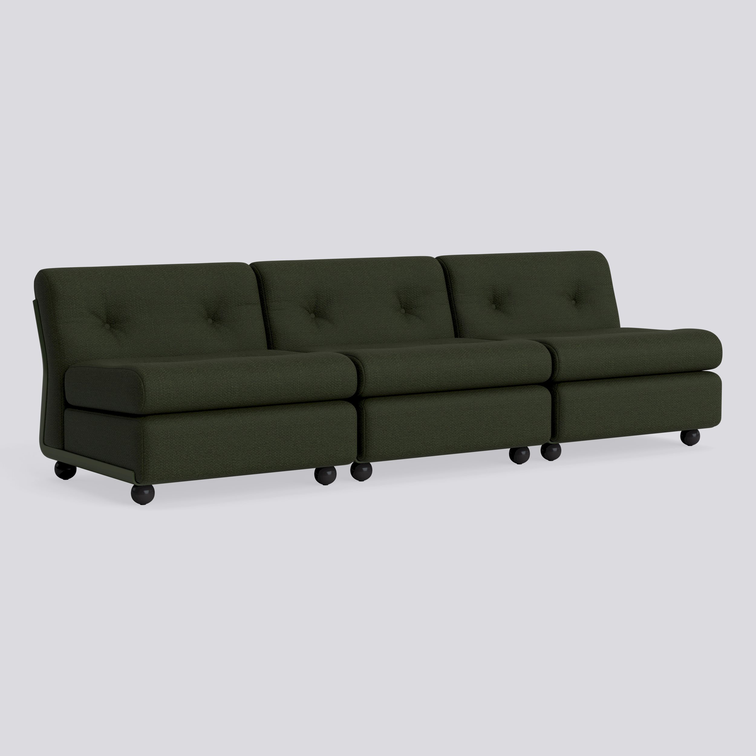 Amanta 3 seater Bottle green shell-Upholstery-Maglia-Dark green