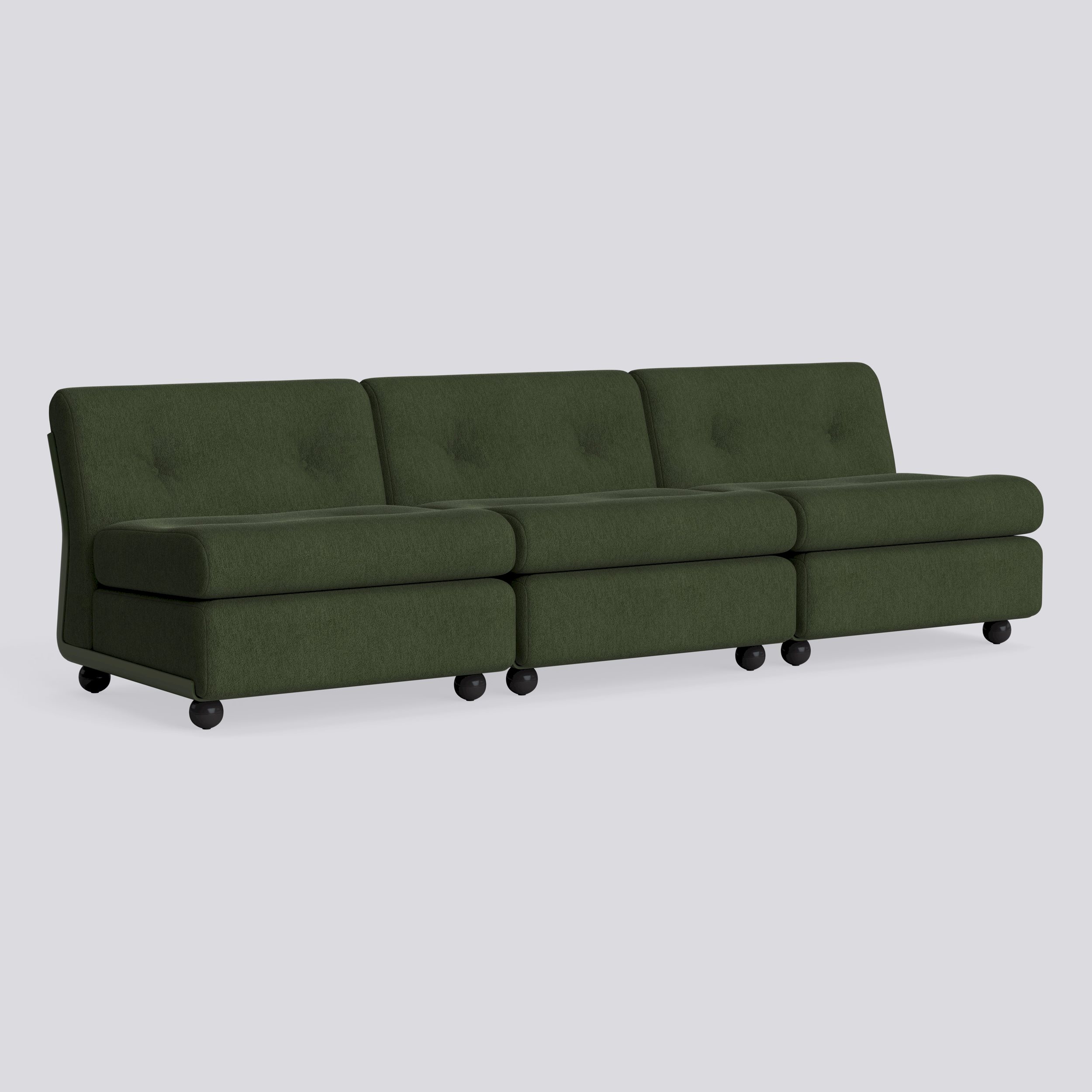 Amanta 3 seater Bottle green shell-Upholstery-Turf-Dark green