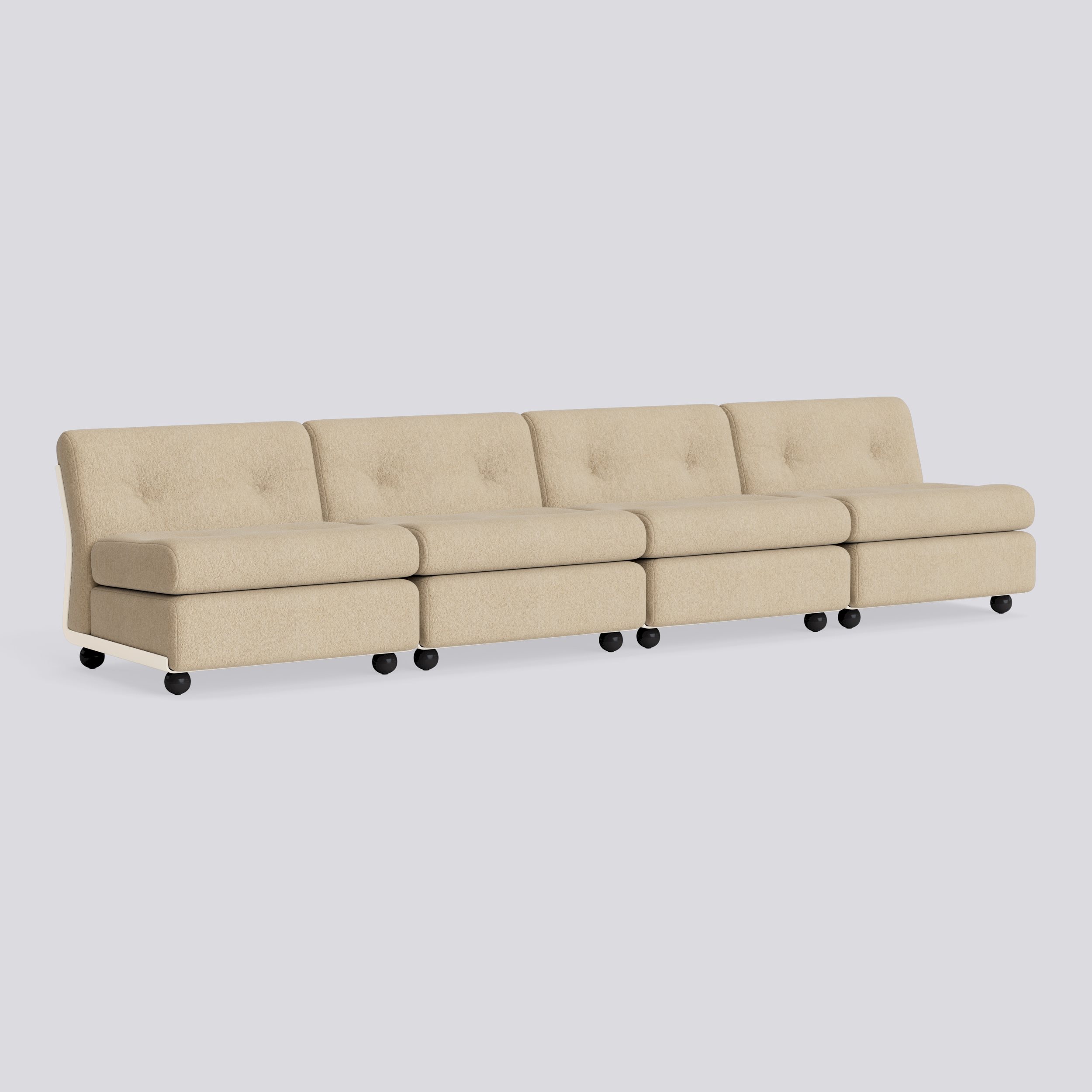 Amanta 4 seater Cream beige shell-Upholstery-Turf-Sand