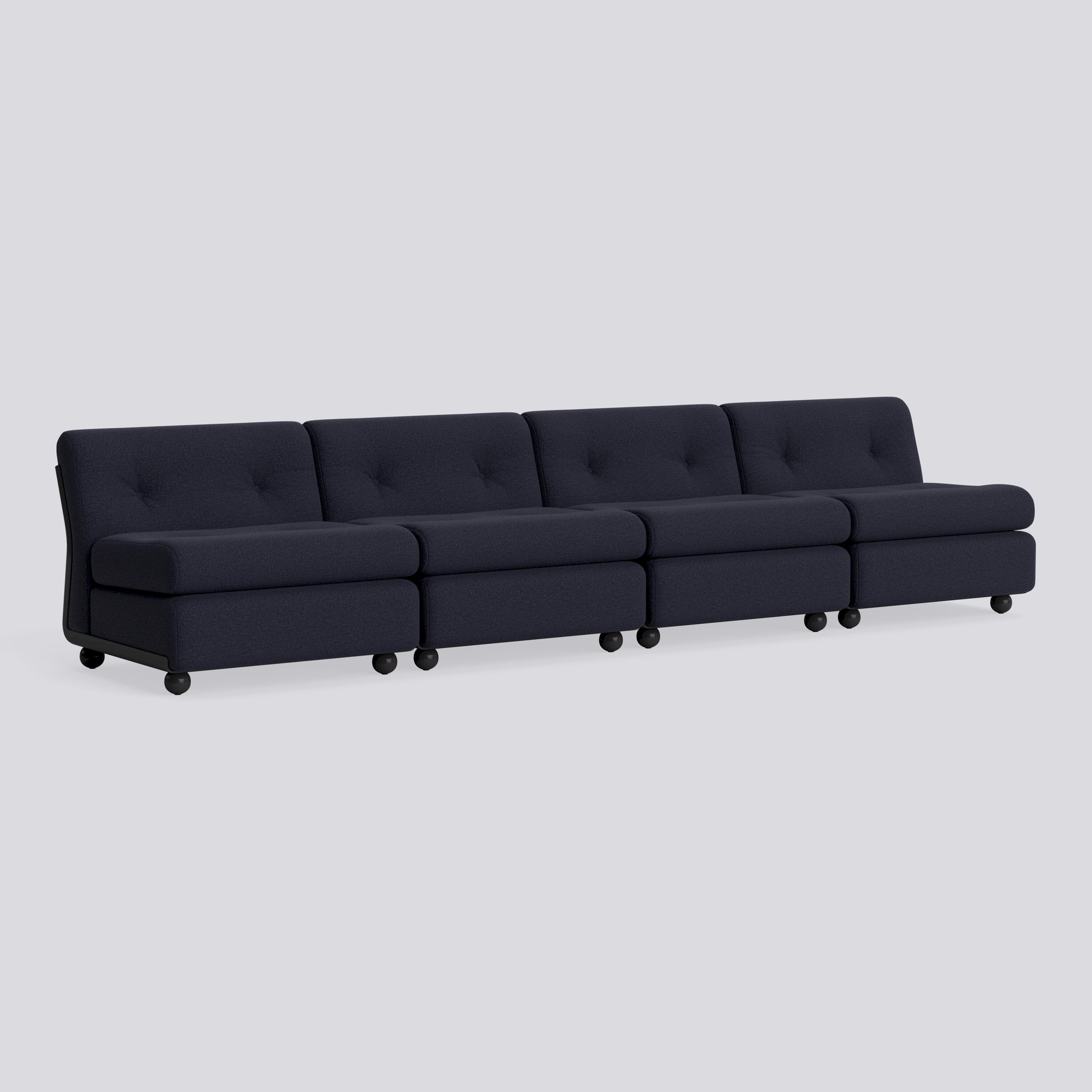 Amanta 4 seater Anthracite shell-Upholstery-Turf-Blue red mélange