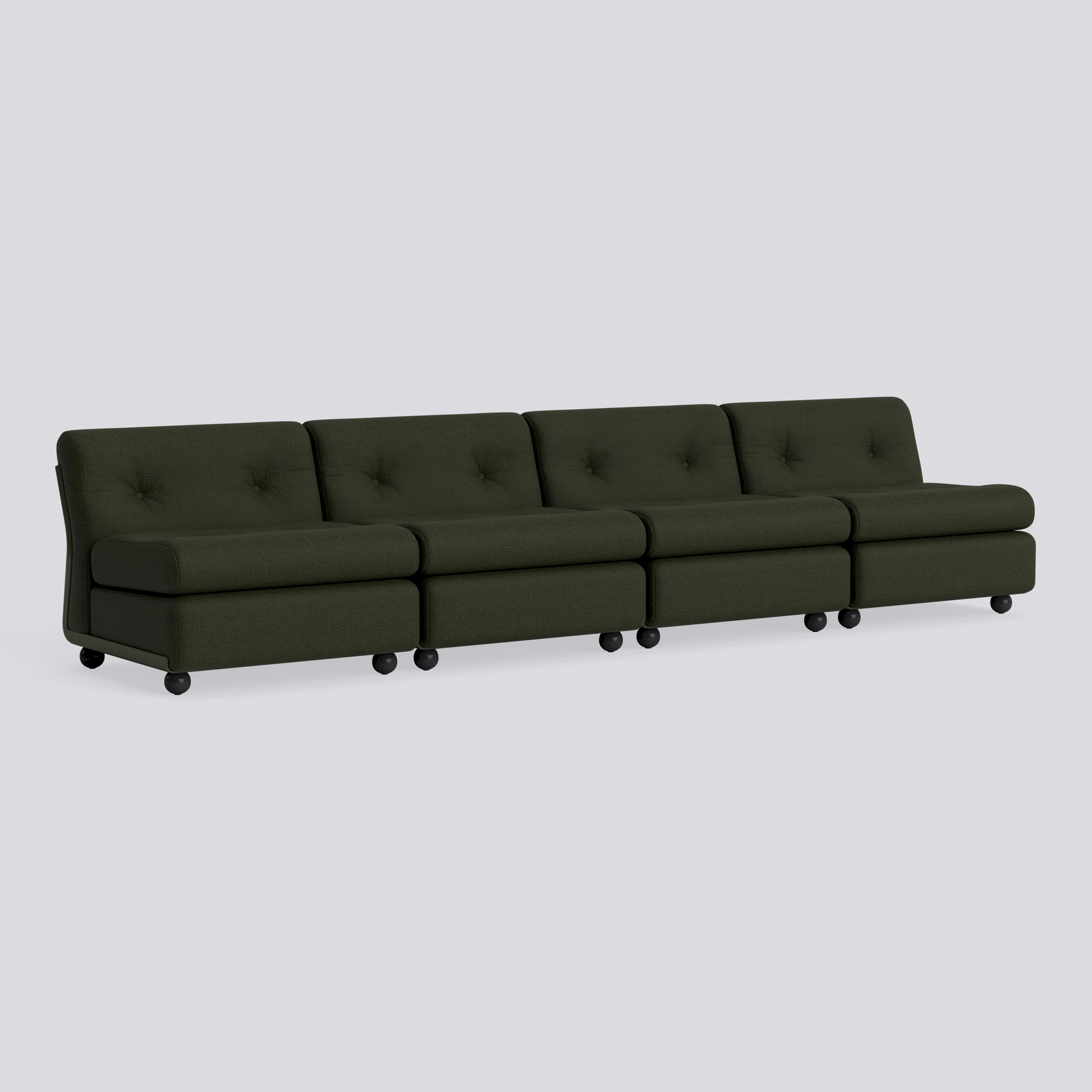 Amanta 4 seater Bottle green shell-Upholstery-Maglia-Dark green