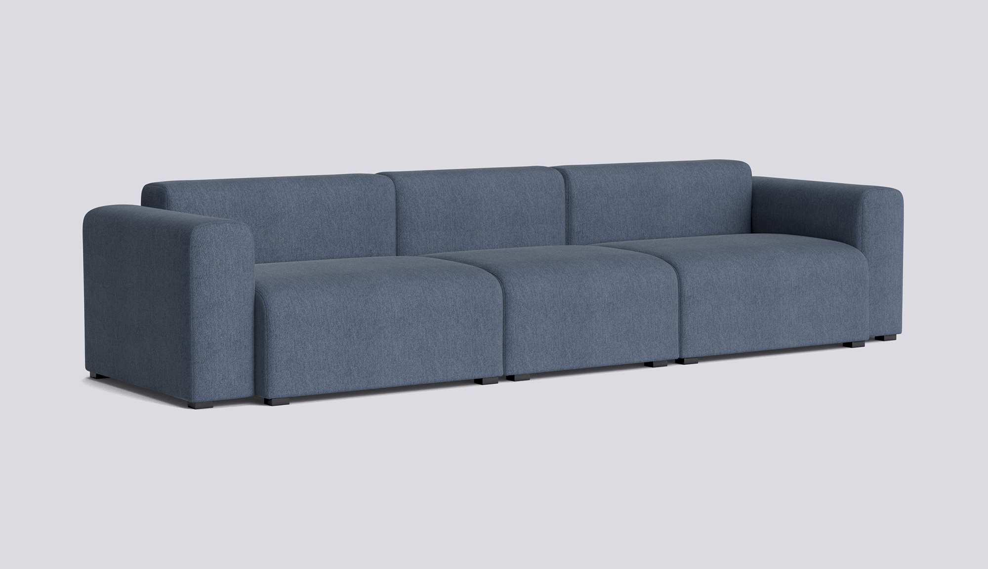 Mags 3 Seater Low armrest Combination 1-Full upholstery-Turf-Blue grey