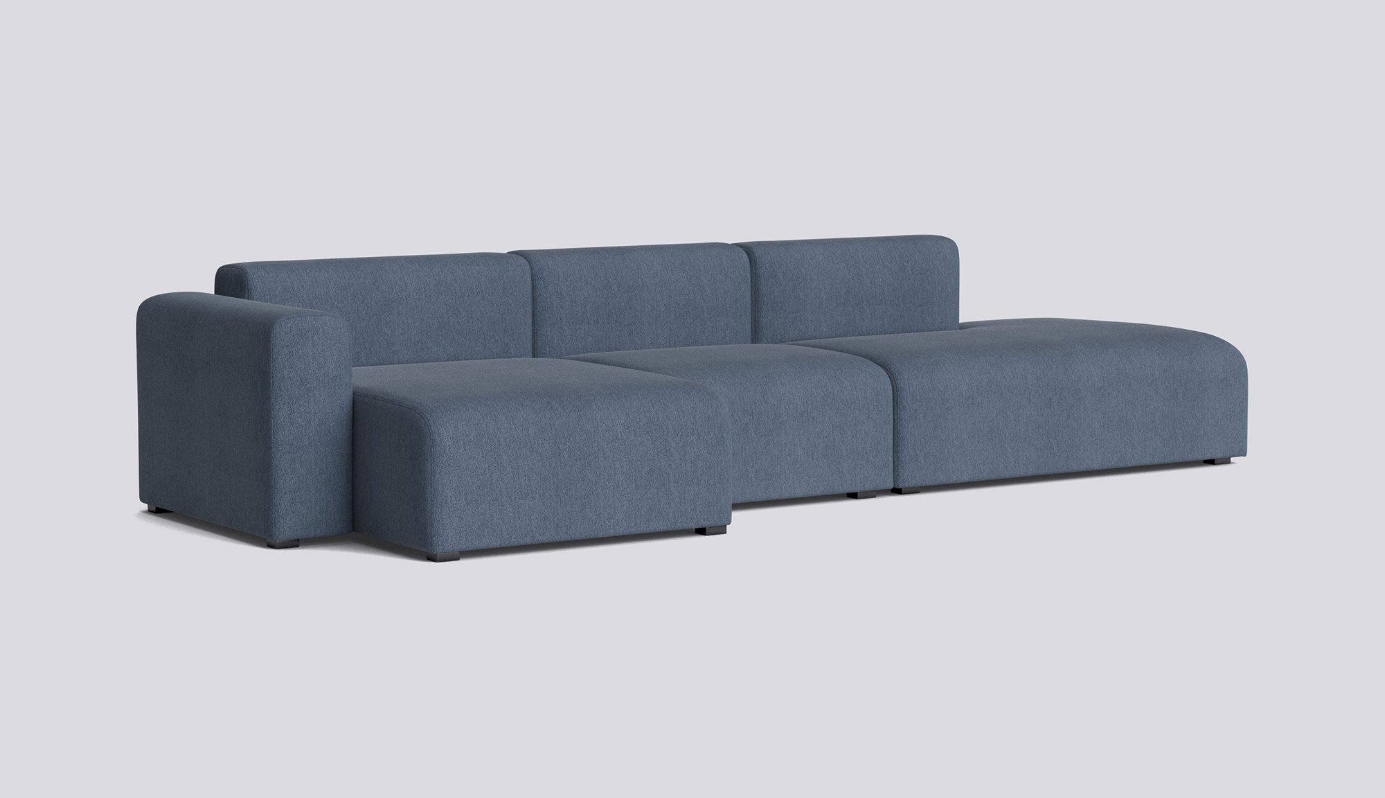 Mags 3 Seater Low armrest Combination 4 Left-Full upholstery-Turf-Blue grey