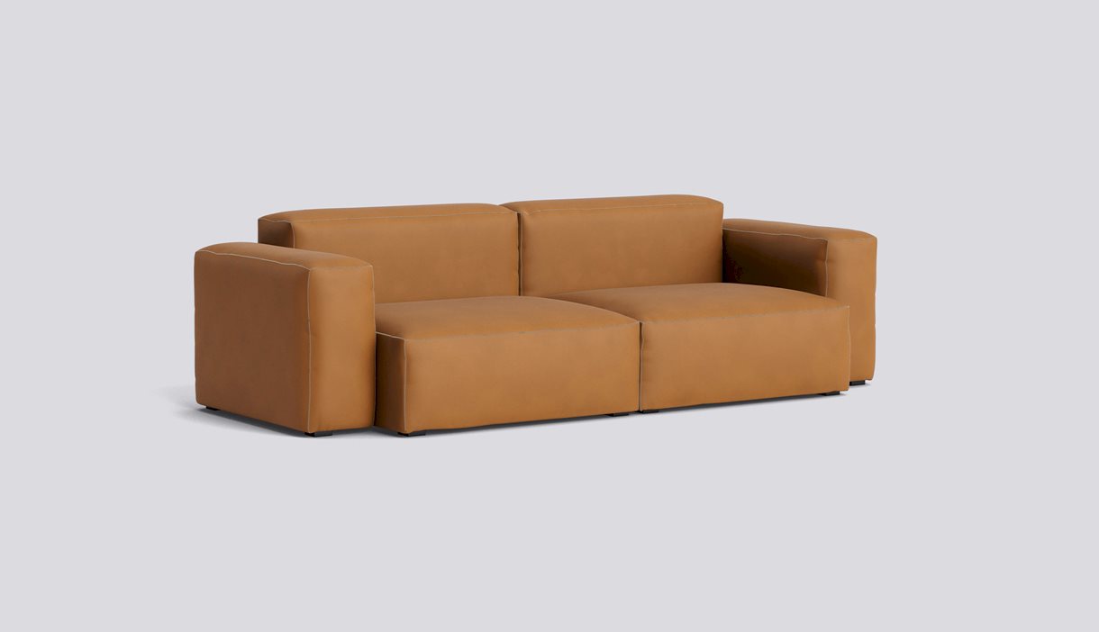 Mags Soft 2,5 Seater Low armrest Combination 1-Full upholstery-Sense-Cognac-Beige stitches