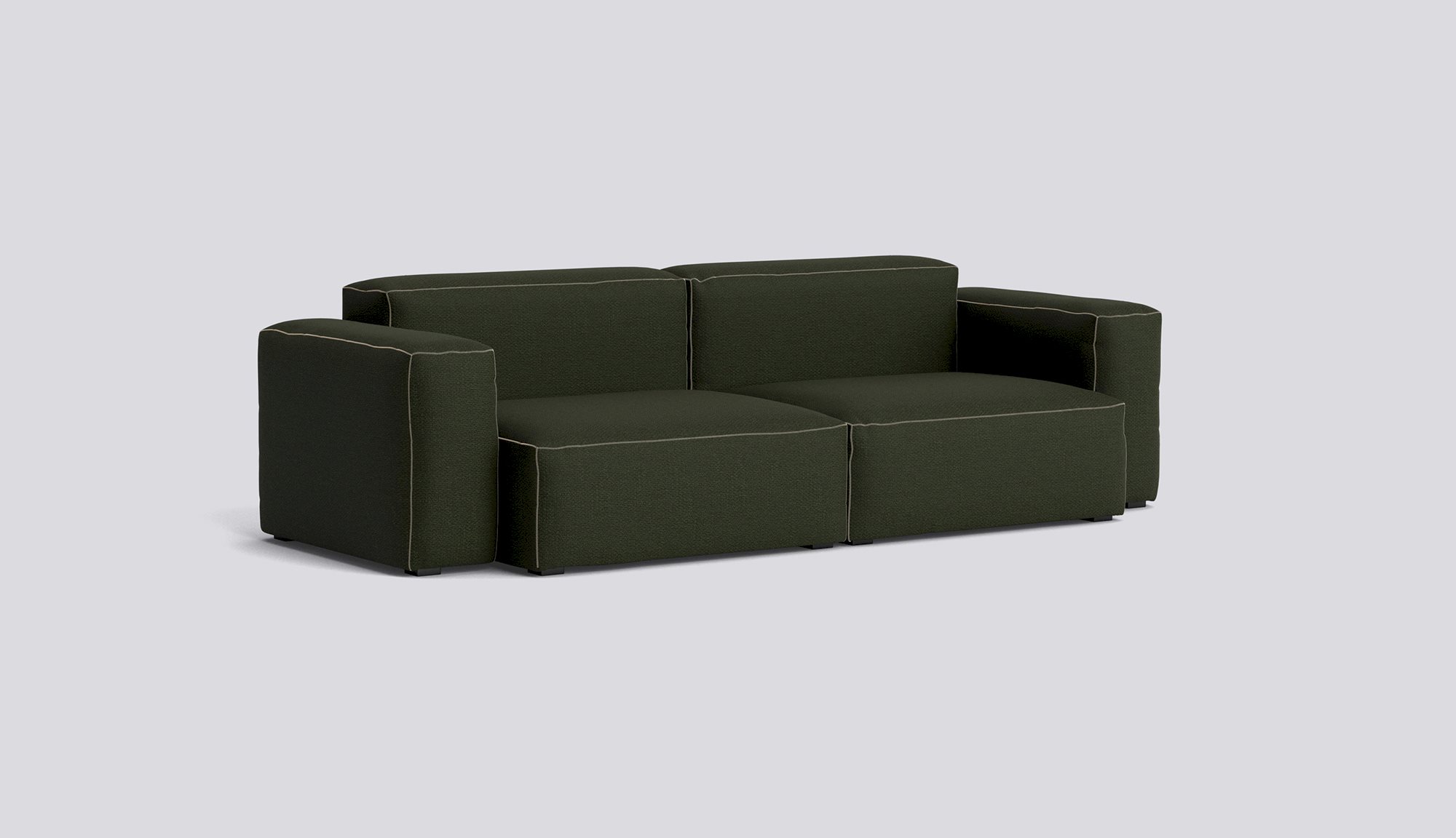 Mags Soft 2,5 Seater Low armrest Combination 1-Full upholstery-Maglia-Dark green-Beige stitches