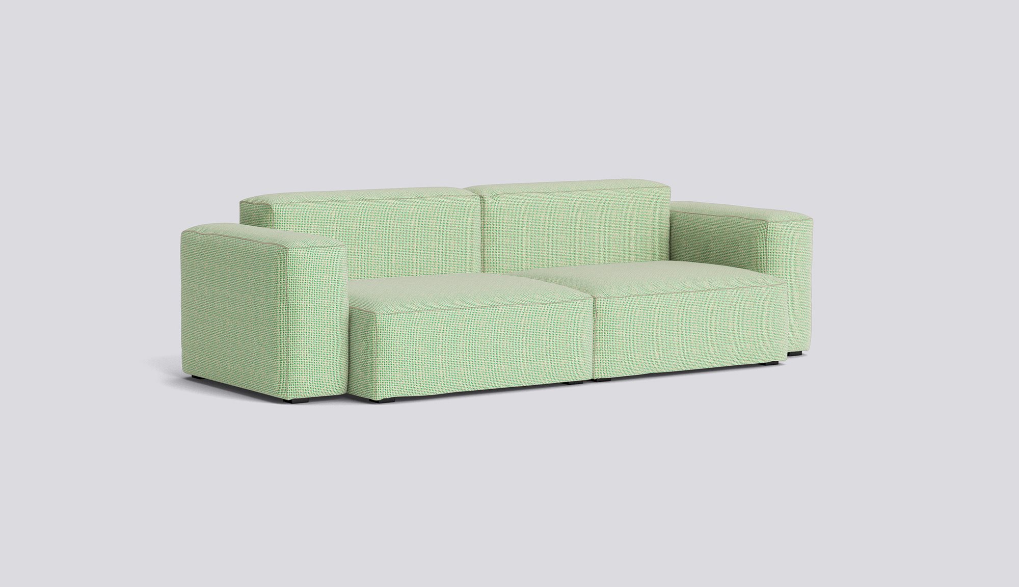 Mags Soft 2,5 Seater Low armrest Combination 1-Full upholstery-Tartaglia-Green white 989-Beige stitches