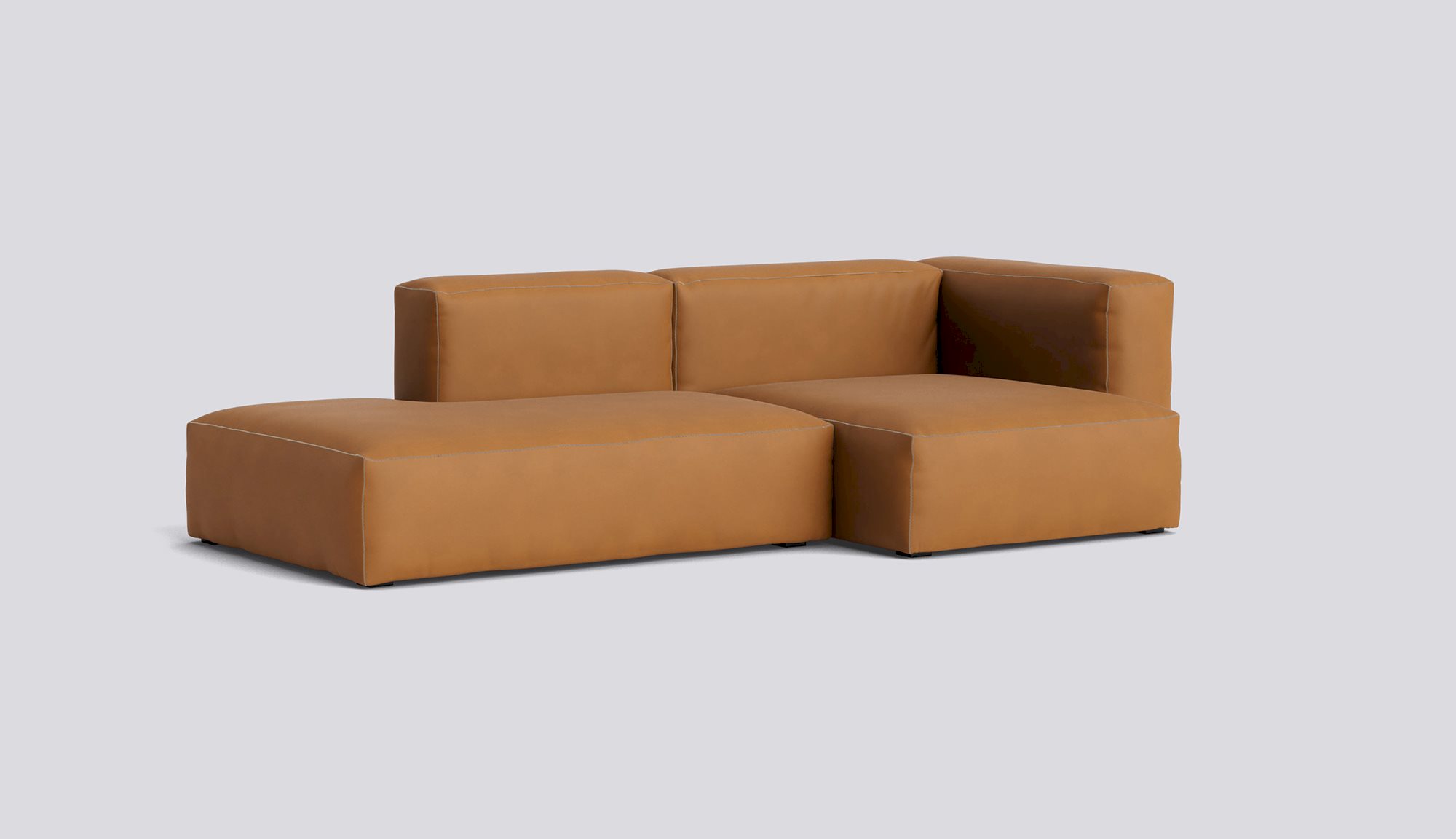 Mags Soft 2,5 Seater Combination 3 Right-Full upholstery-Sense-Cognac-Beige stitches
