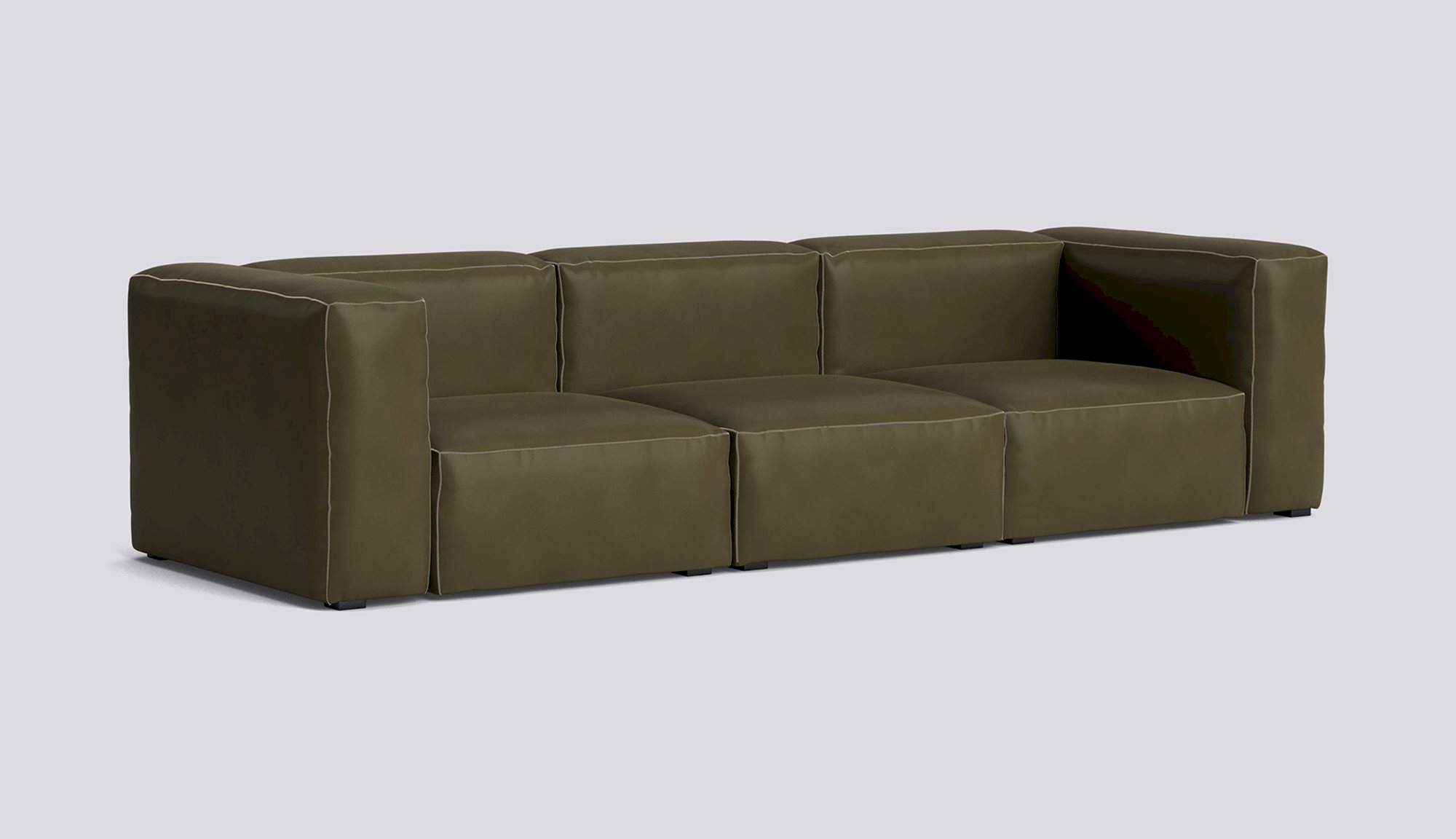 Mags Soft 3 Seater Combination 1-Full upholstery-Sense-Forest-Beige stitches
