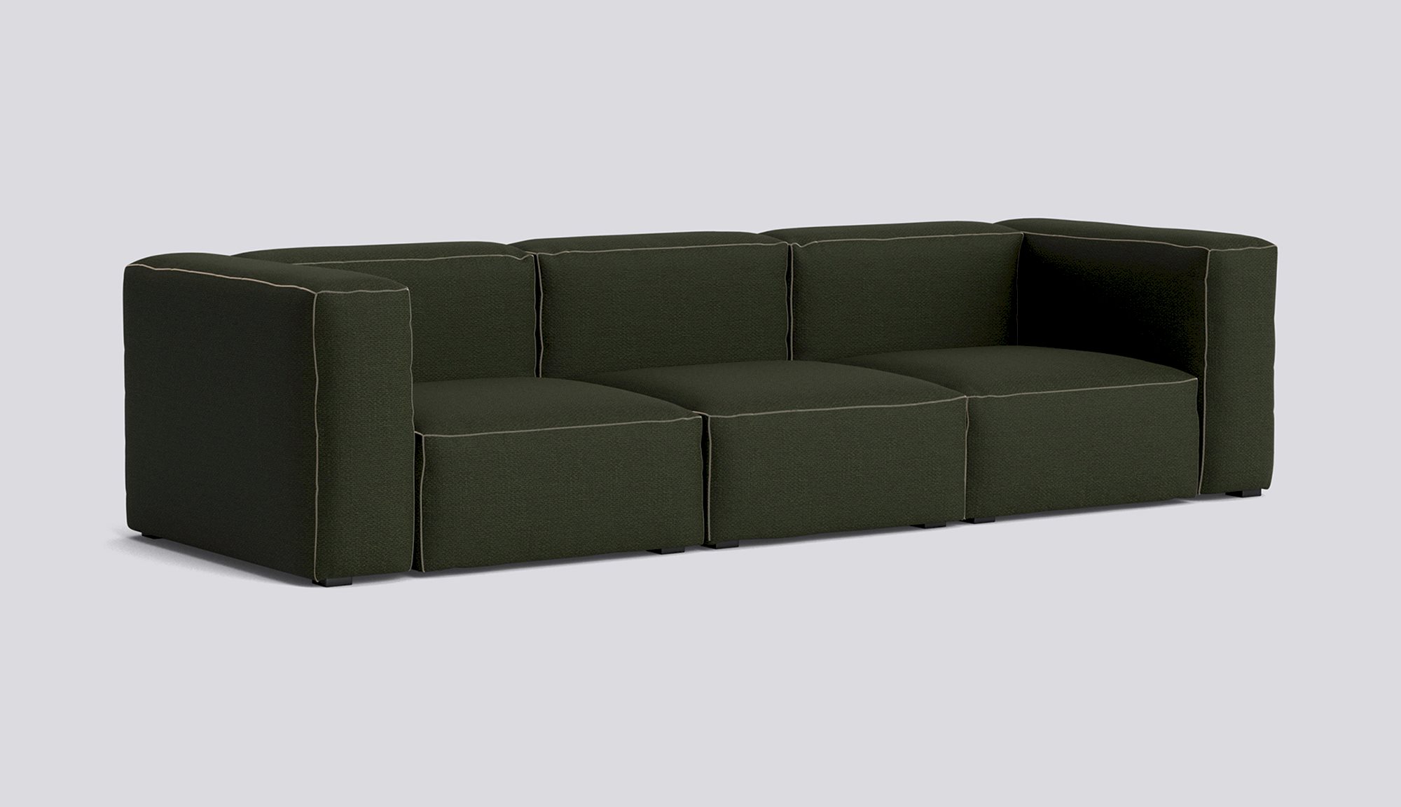 Mags Soft 3 Seater Combination 1-Full upholstery-Maglia-Dark green-Beige stitches