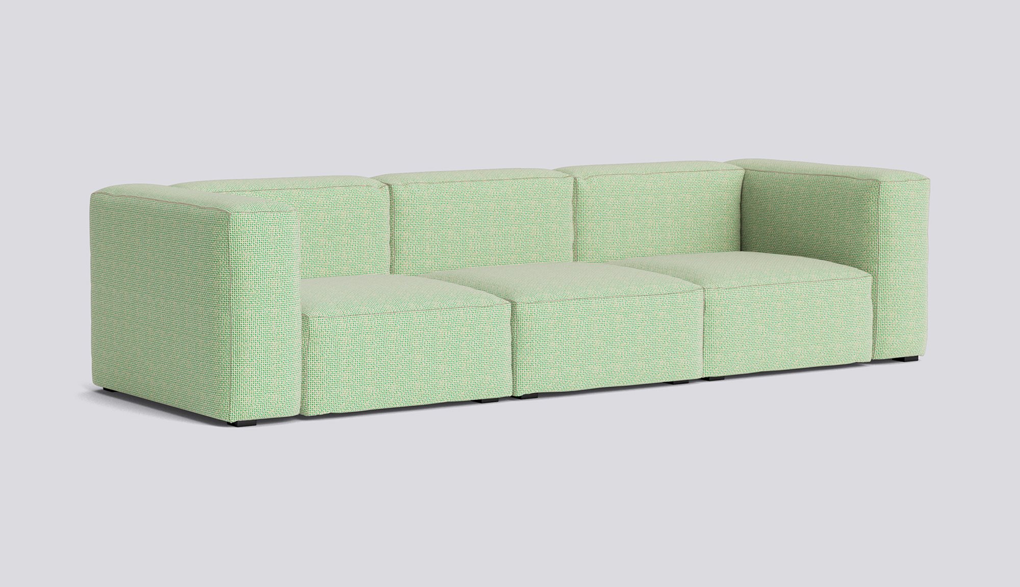 Mags Soft 3 Seater Combination 1-Full upholstery-Tartaglia-Green white 989-Beige stitches
