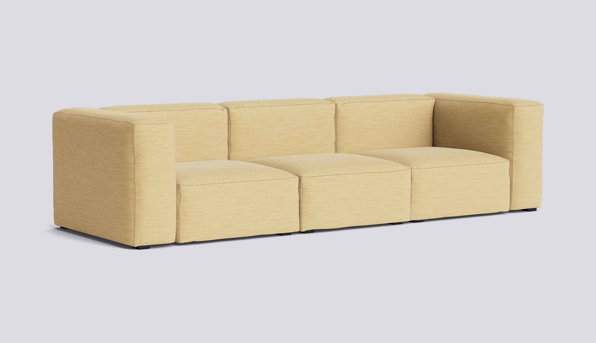 Mags Soft 3 Seater Combination 1-Full upholstery-Yuma-833-Beige stitches