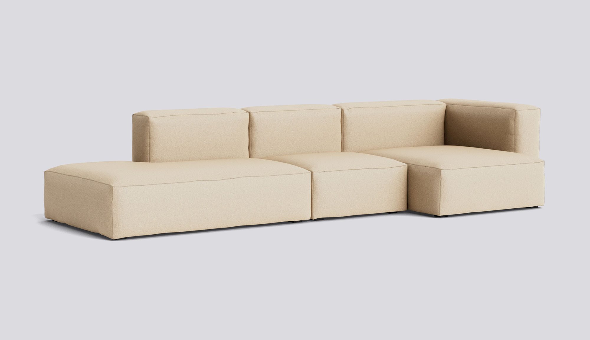 Mags Soft 3 Seater Combination 4 Right-Full upholstery-Hallingdal-220-Beige stitches
