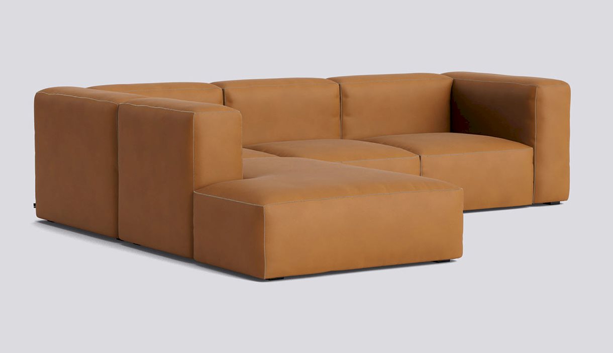 Mags Soft Corner Combination 2 Left-Full upholstery-Sense-Cognac-Beige stitches