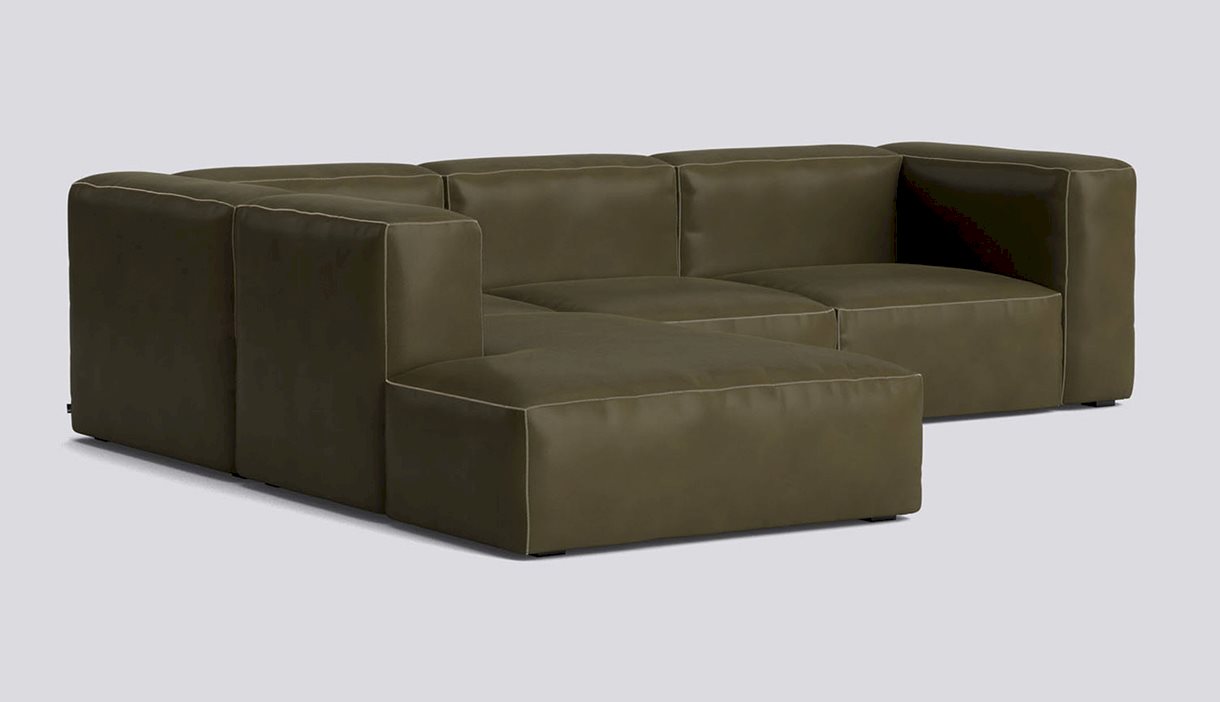 Mags Soft Corner Combination 2 Left-Full upholstery-Sense-Forest-Beige stitches