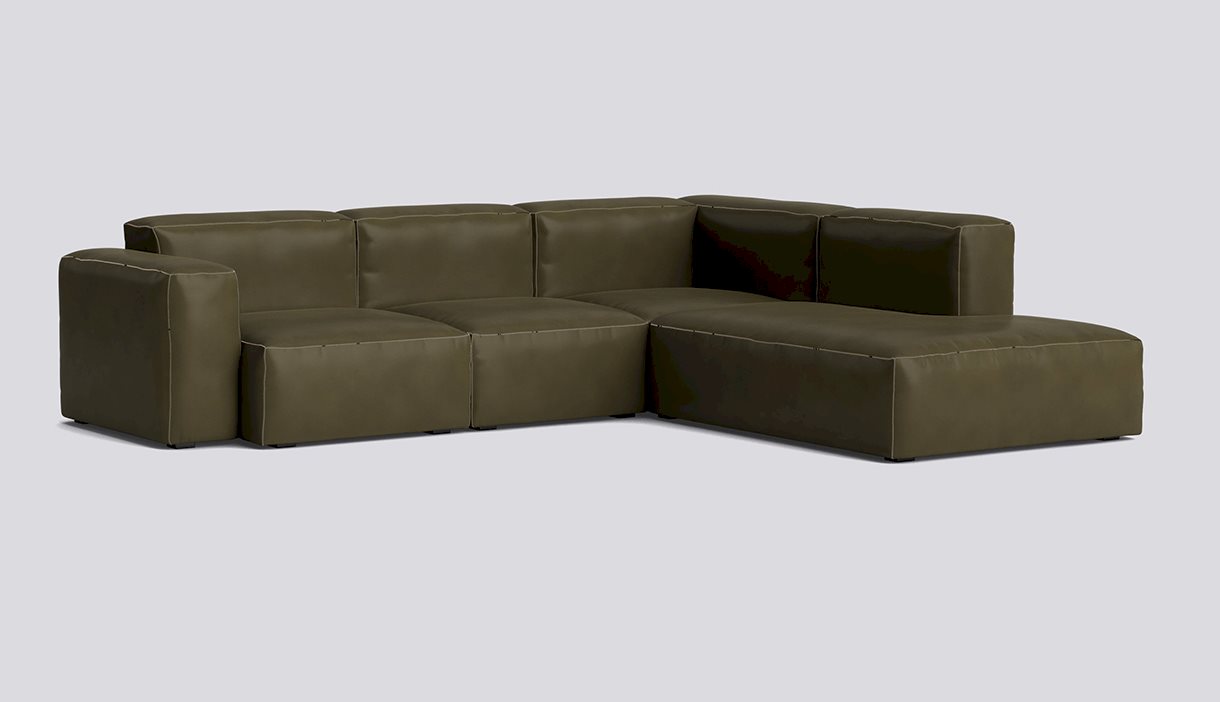 Mags Soft Corner Low armrest Combination 2 Right-Full upholstery-Sense-Forest-Beige stitches