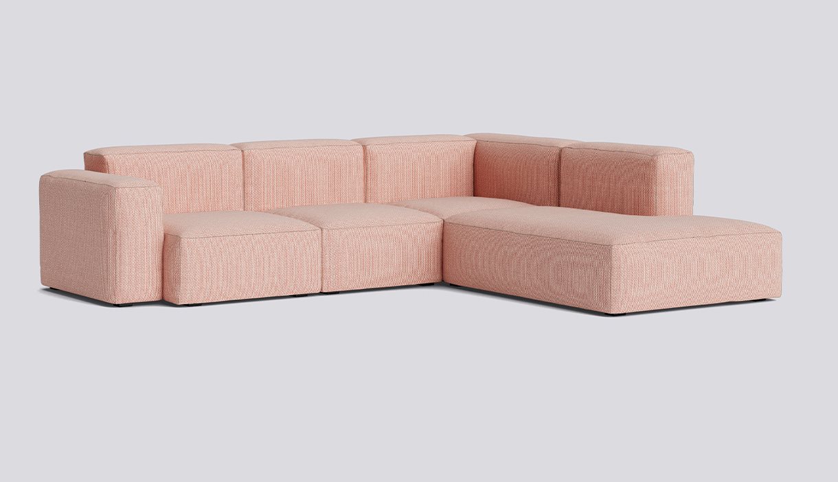 Mags Soft Corner Low armrest Combination 2 Right-Full upholstery-Tartaglia-Red white 861-Beige stitches