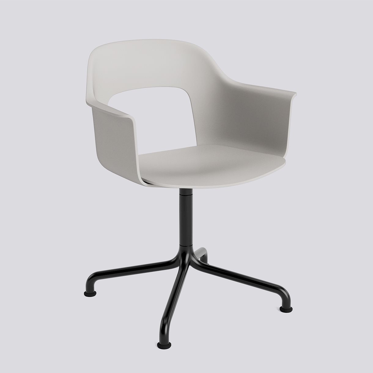 Layout Armchair 251 Black powder coated aluminium 4 star swivel arc base Standard glider-Sky grey polypropylene shell/seat-None-None