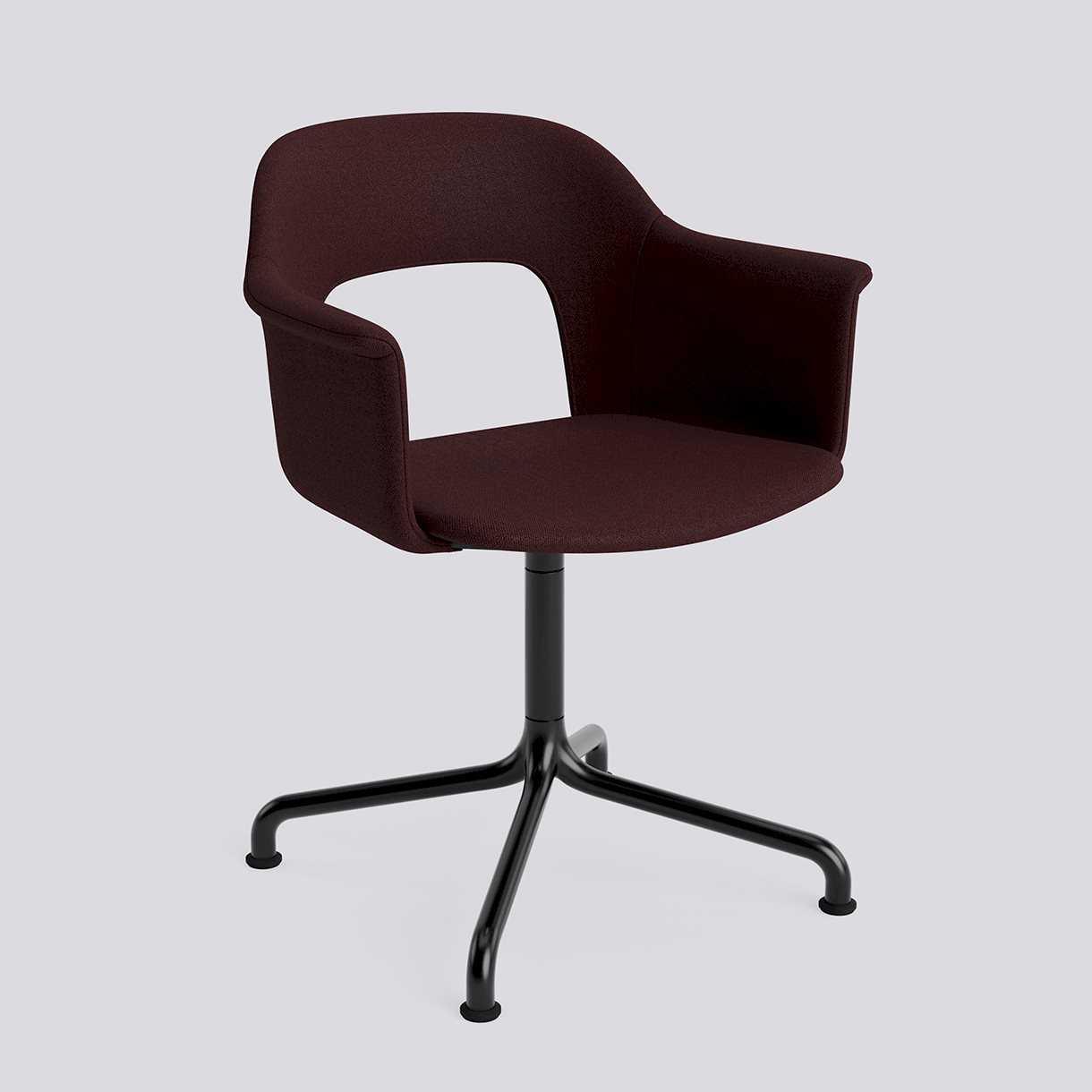 Layout Armchair 254 Black powder coated aluminium 4 star swivel arc base Standard glider-Full upholstery-Vidar-693