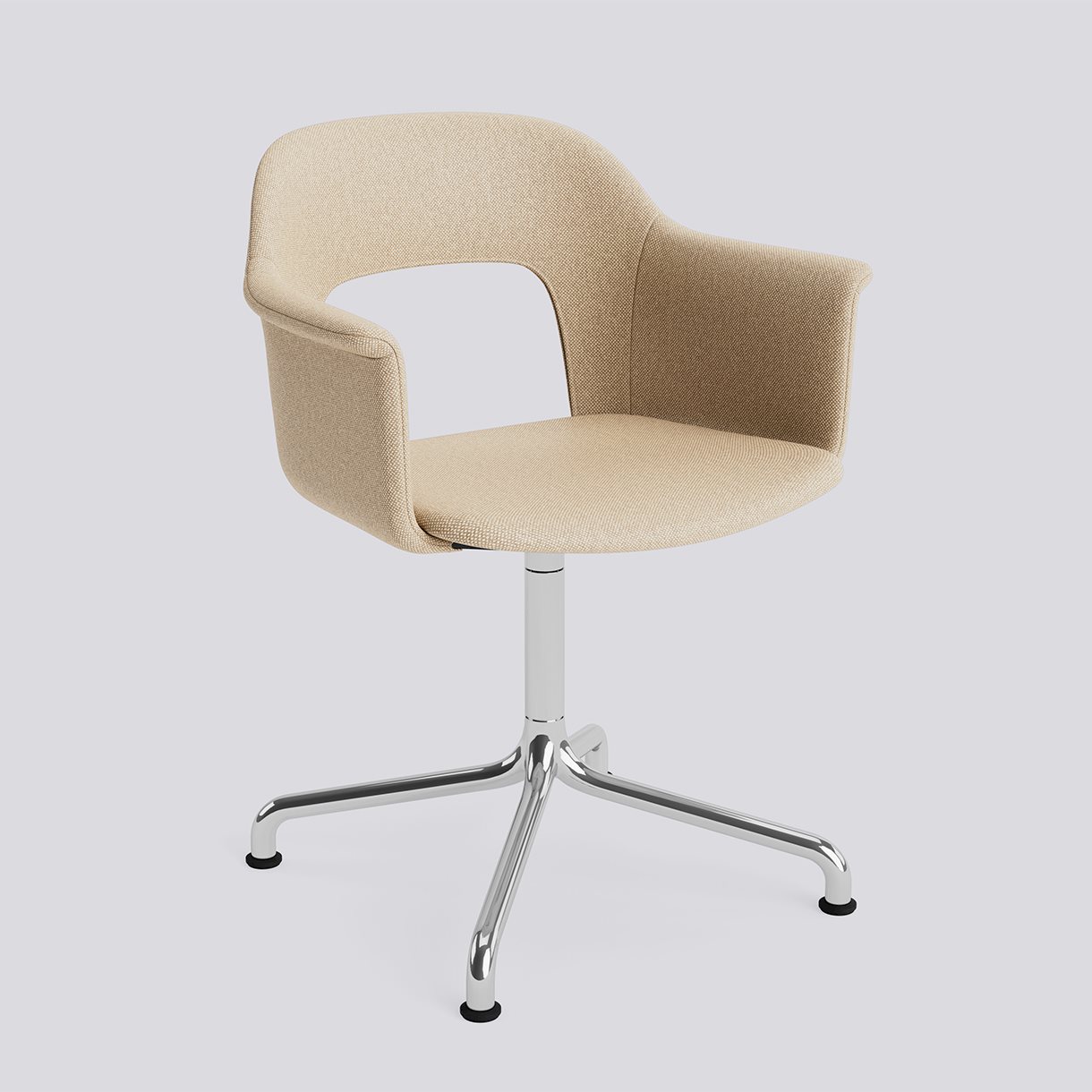 Layout Armchair 254 Polished aluminium 4 star swivel arc base Standard glider-Full upholstery-Hallingdal-220