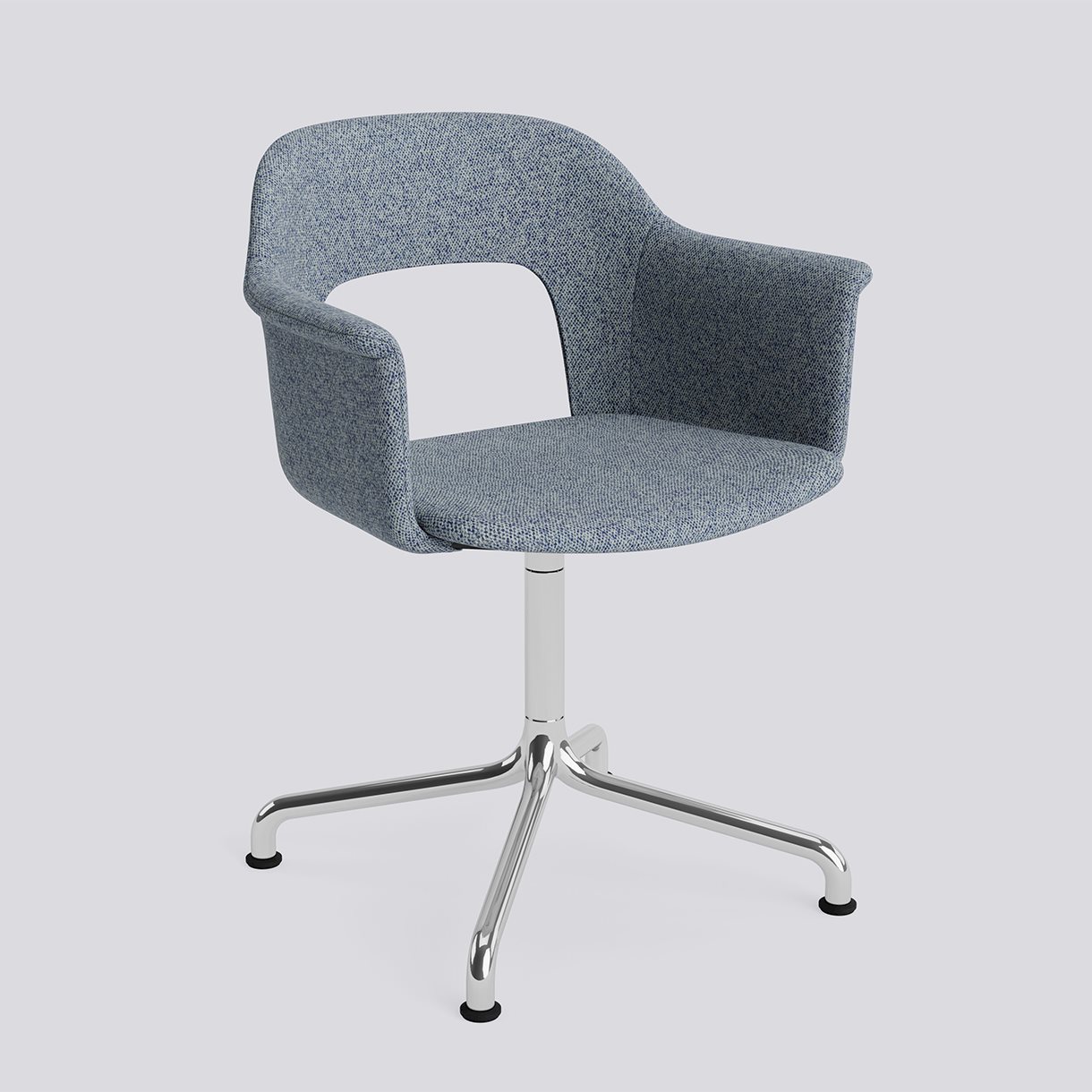 Layout Armchair 254 Polished aluminium 4 star swivel arc base Standard glider-Full upholstery-Vanir-733
