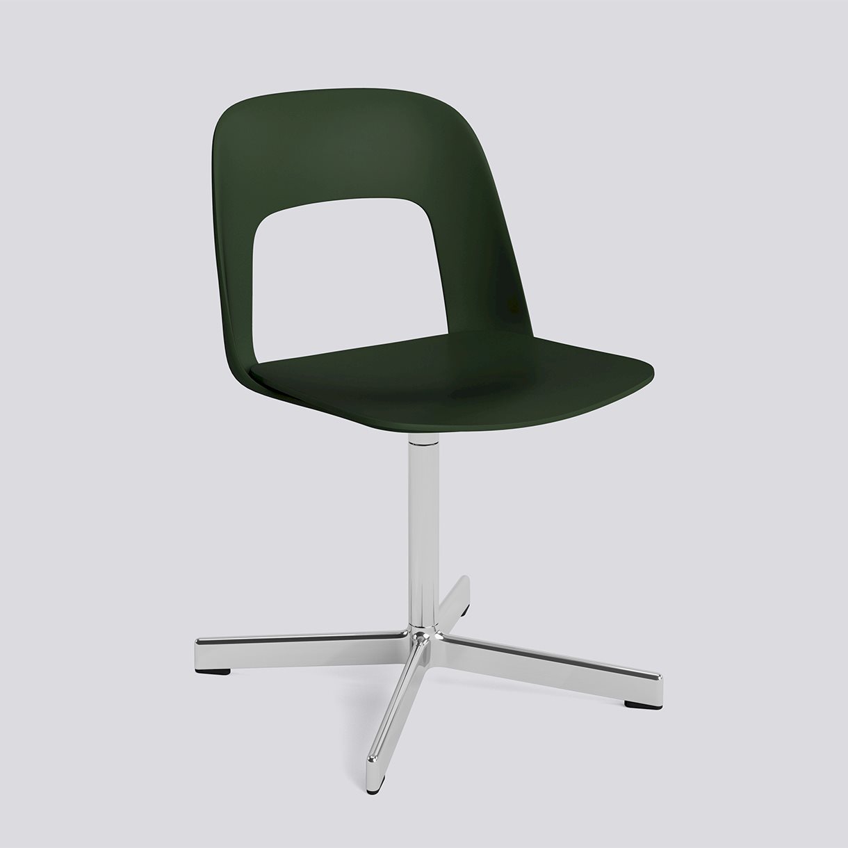 Layout Chair 131 Polished aluminium 4 star swivel base Standard glider-Bottle green polypropylene shell/seat-None-None