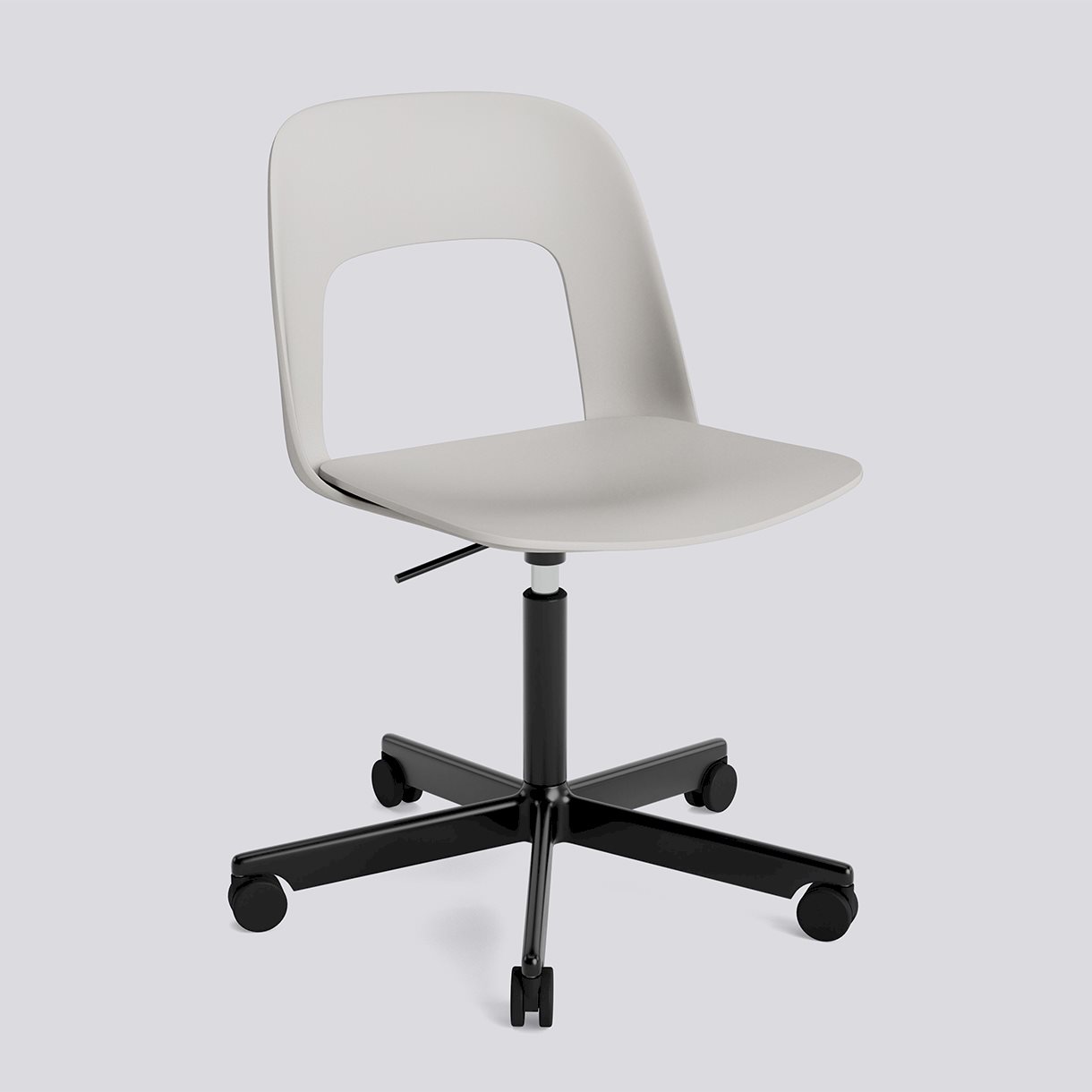 Layout Chair 141 Black powder coated aluminium 5 star swivel Gas lift Wheel base-Sky grey polypropylene shell/seat-None-None