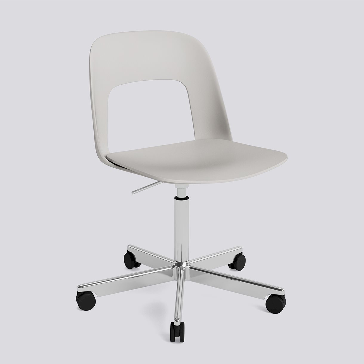 Layout Chair 141 Polished aluminium 5 star swivel Gas lift Wheel base-Sky grey polypropylene shell/seat-None-None