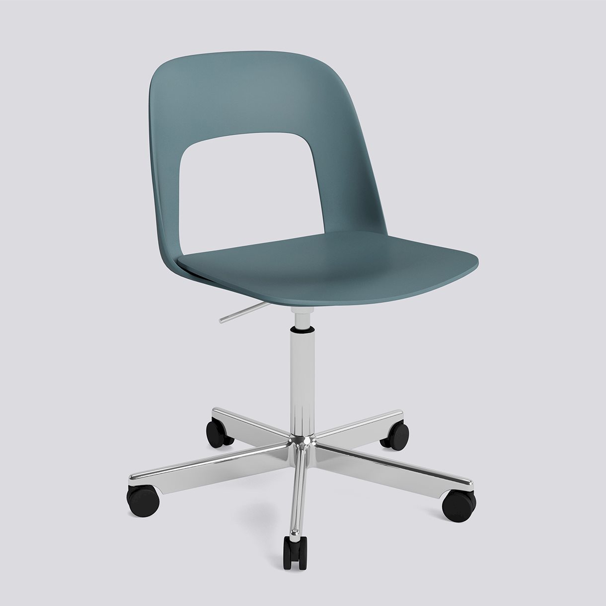 Layout Chair 141 Polished aluminium 5 star swivel Gas lift Wheel base-Ocean polypropylene shell/seat-None-None