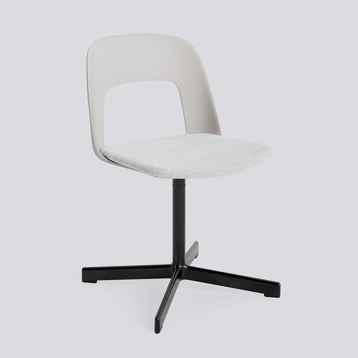 Layout Chair 133 Black powder coated aluminium 4 star swivel base Standard glider-Sky grey polypropylene shell Seat upholstery-Mode-001