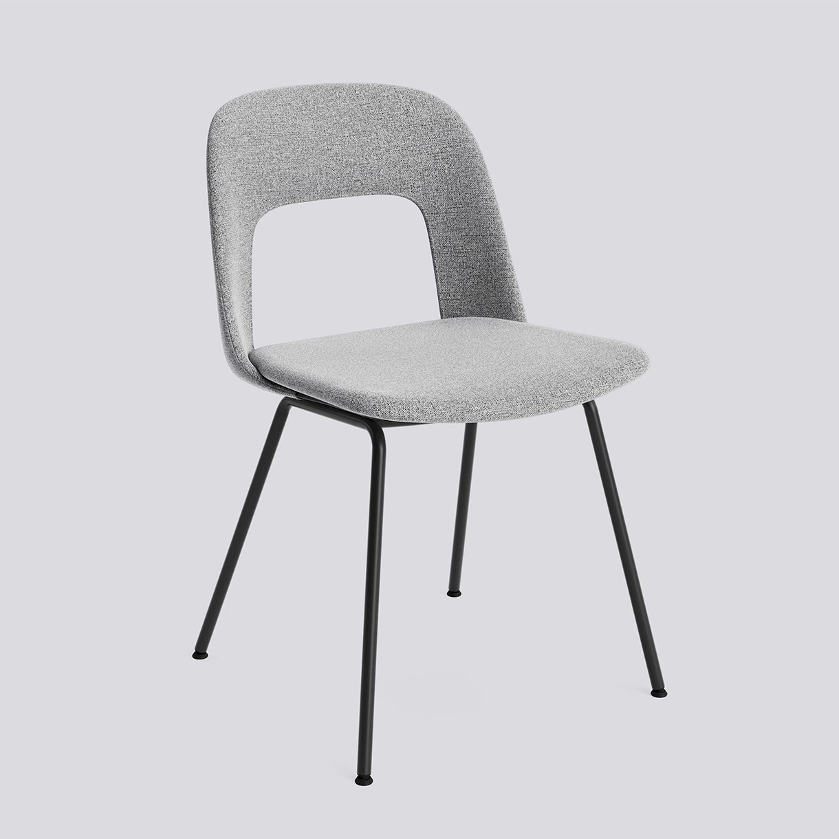 Layout Chair 114 Black powder coated steel 4 leg base Standard glider-Full upholstery-Hallingdal-130