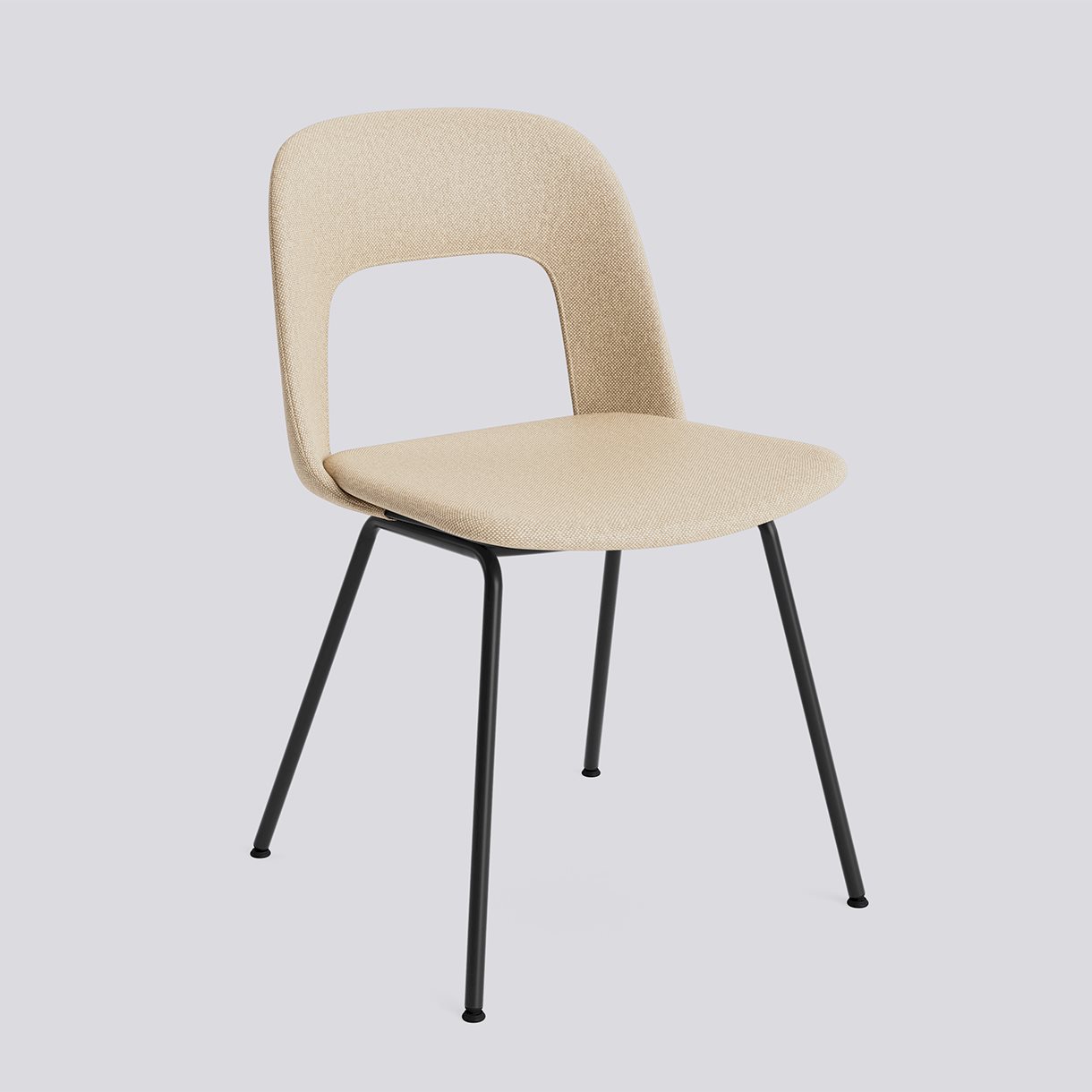 Layout Chair 114 Black powder coated steel 4 leg base Standard glider-Full upholstery-Hallingdal-220