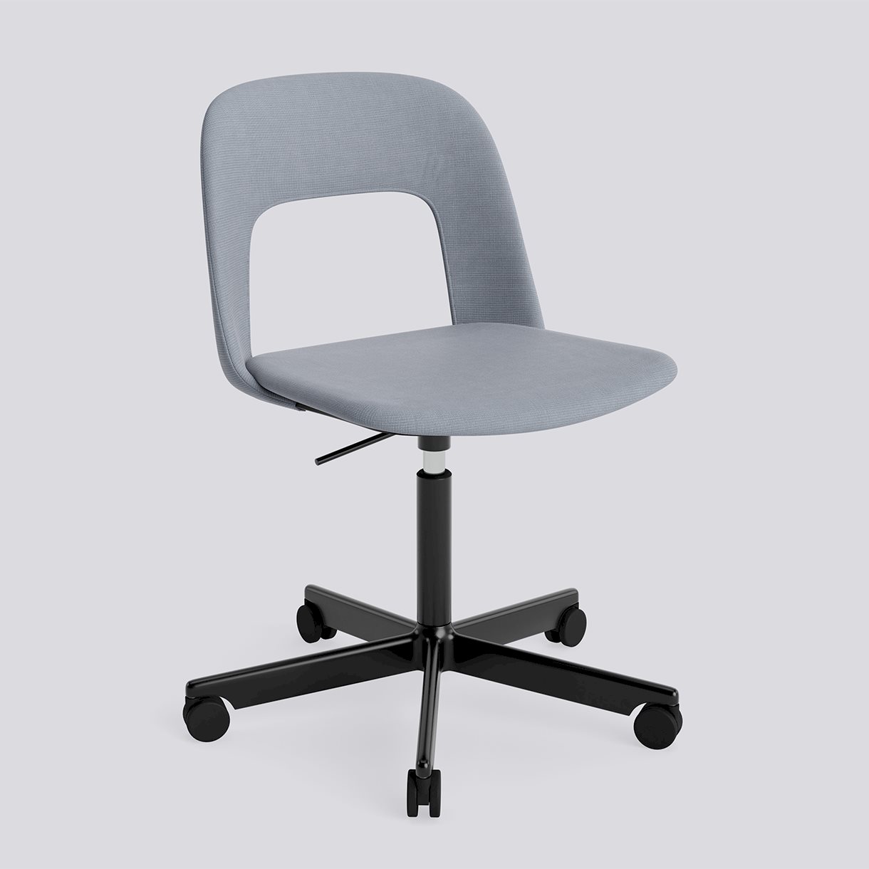 Layout Chair 144 Black powder coated aluminium 5 star swivel Gas lift Wheel base-Full upholstery-Naveli-143