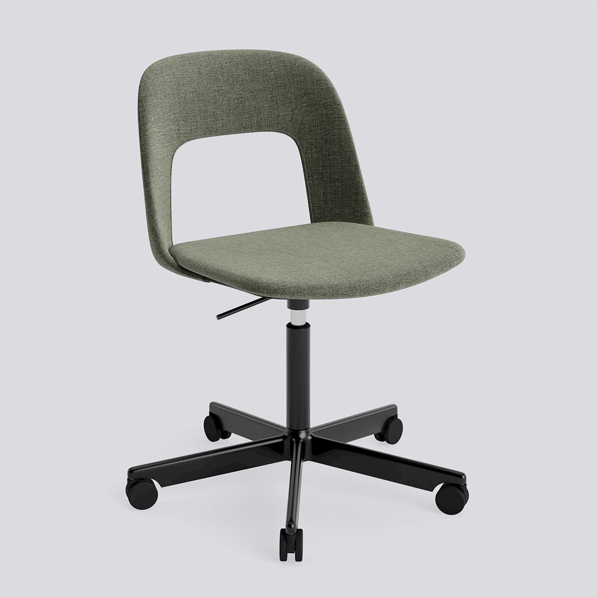 Layout Chair 144 Black powder coated aluminium 5 star swivel Gas lift Wheel base-Full upholstery-Overlap-11