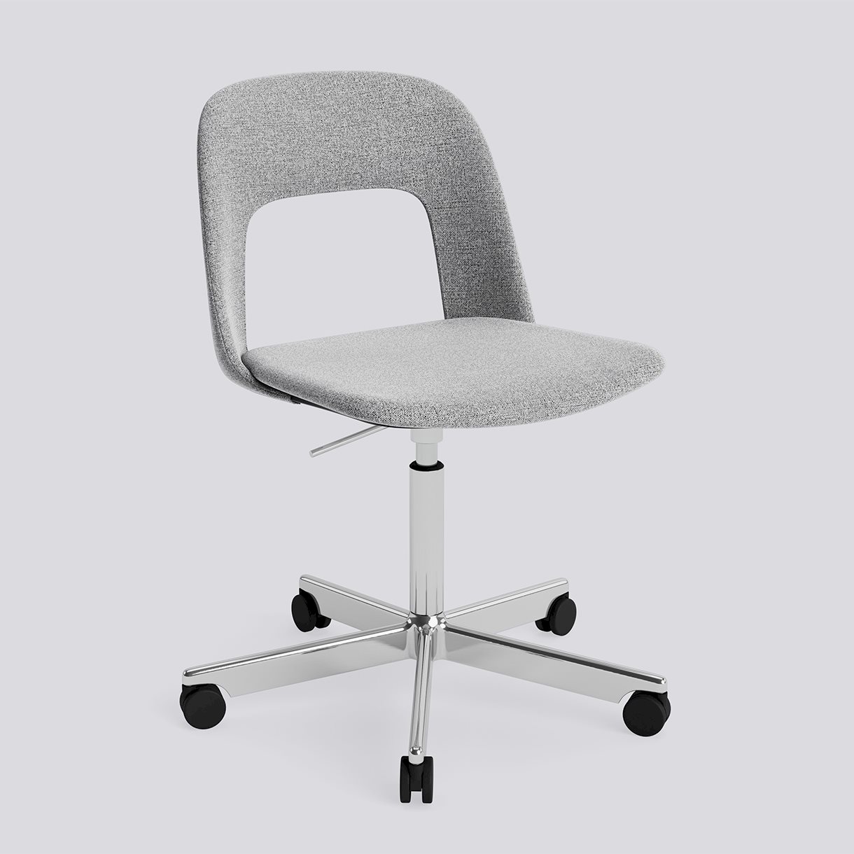 Layout Chair 144 Polished aluminium 5 star swivel Gas lift Wheel base-Full upholstery-Hallingdal-130