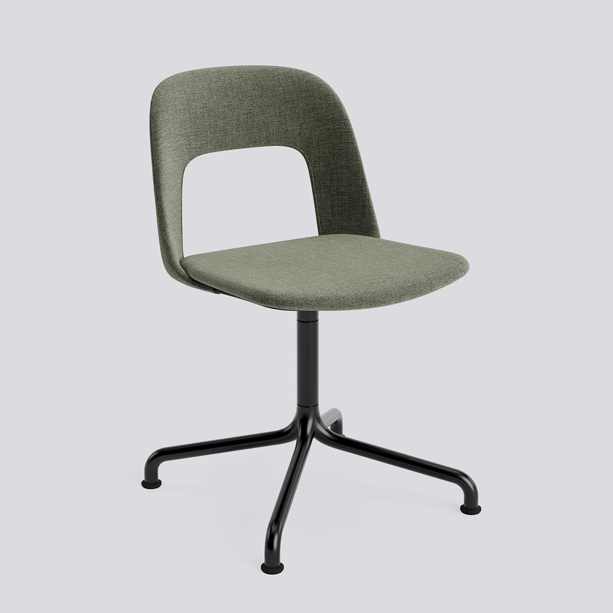 Layout Chair 154 Black powder coated aluminium 4 star swivel arc base Standard glider-Full upholstery-Overlap-11