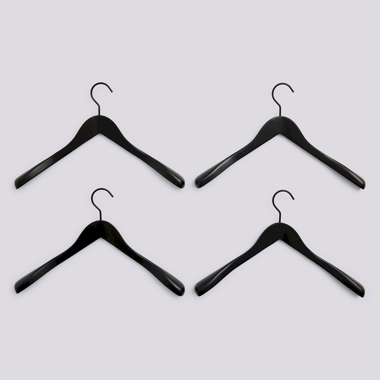 Smooth Coat Hanger-Set of 4-Wide black