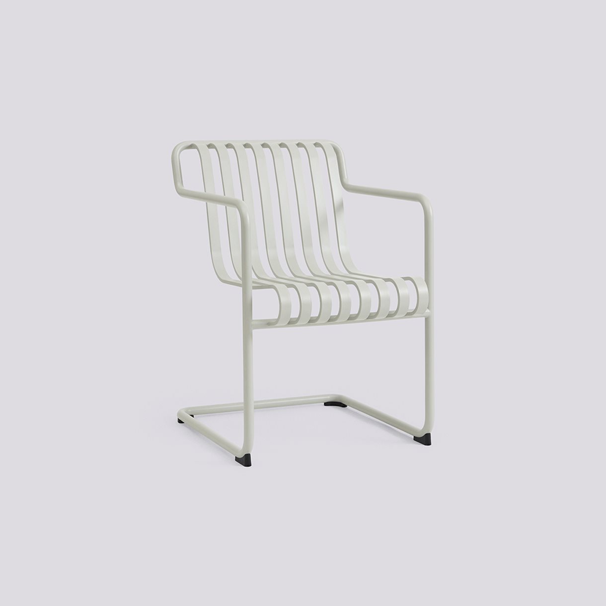Palissade Cantilever Dining Armchair-Sky grey powder coated steel