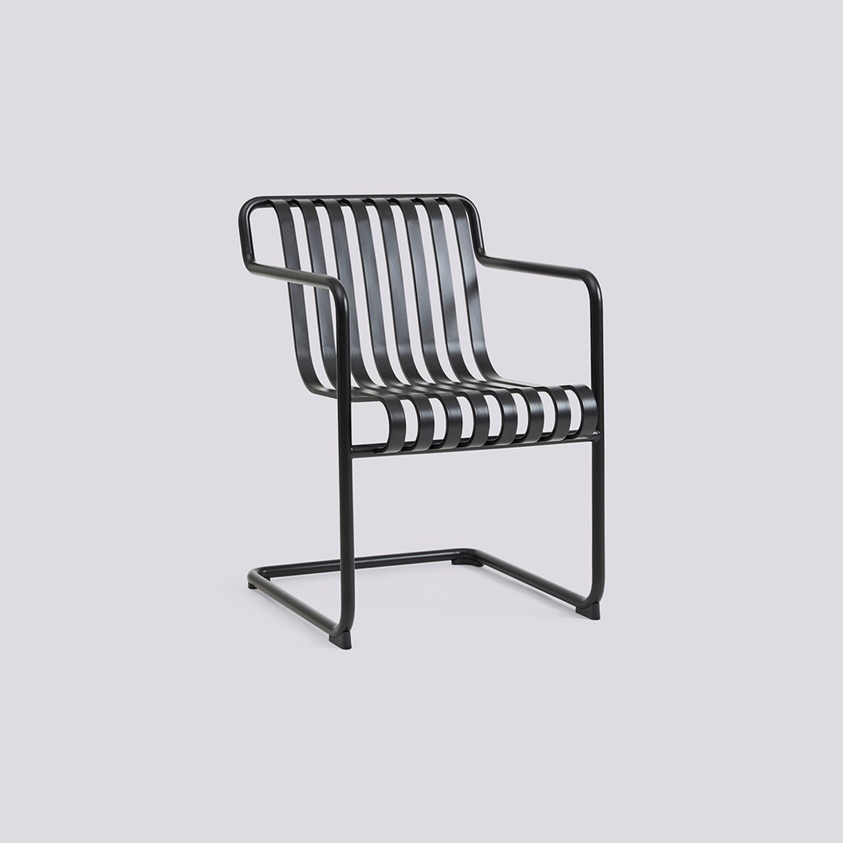 Palissade Cantilever Dining Armchair-Anthracite powder coated steel