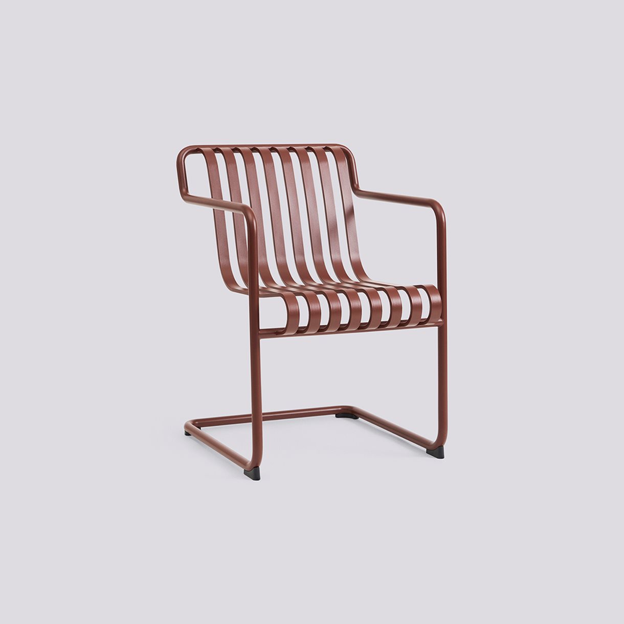 Palissade Cantilever Dining Armchair-Iron red powder coated steel