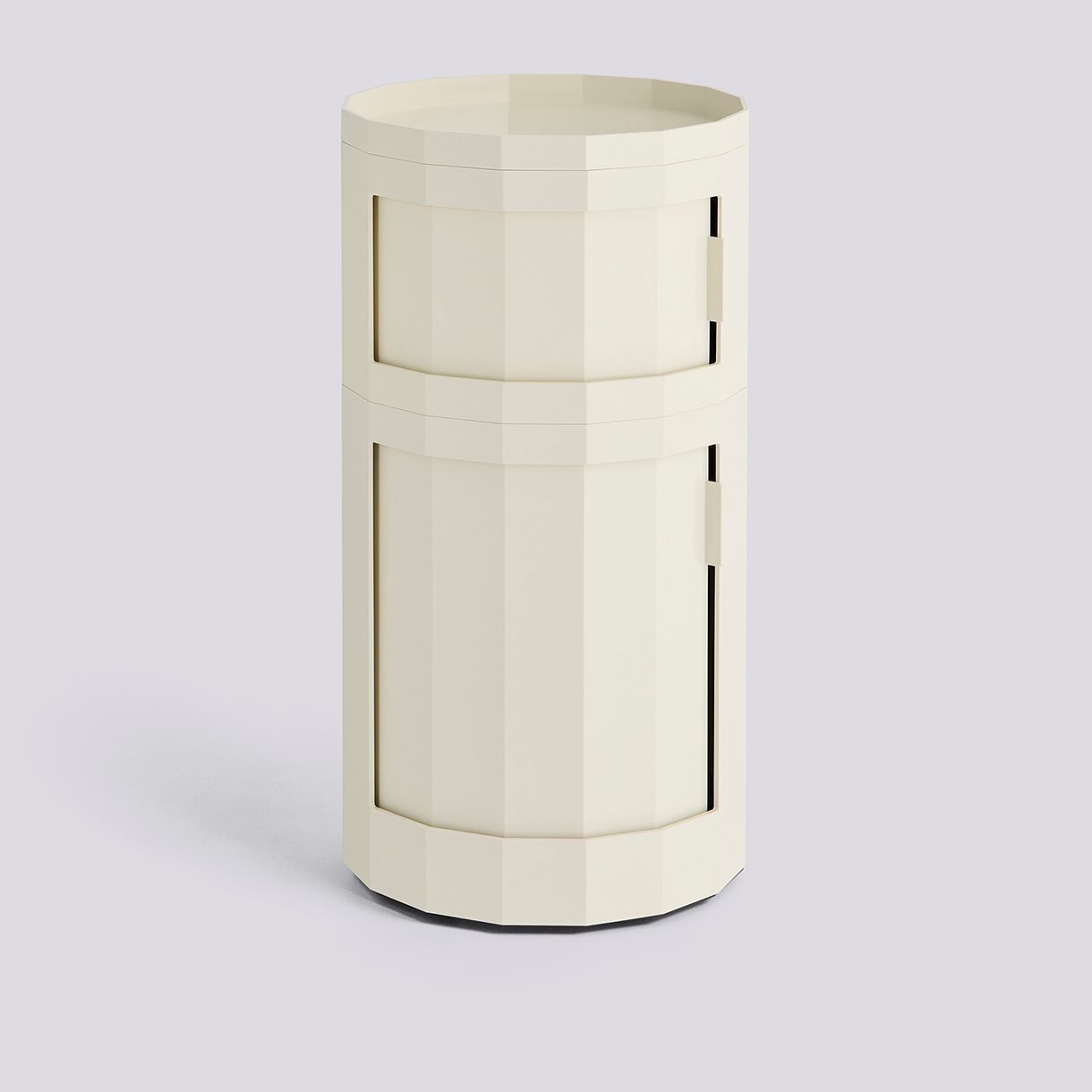 Facet Cabinet 110 incl. feet and castors 1 Large + 1 Small door-Eggshell