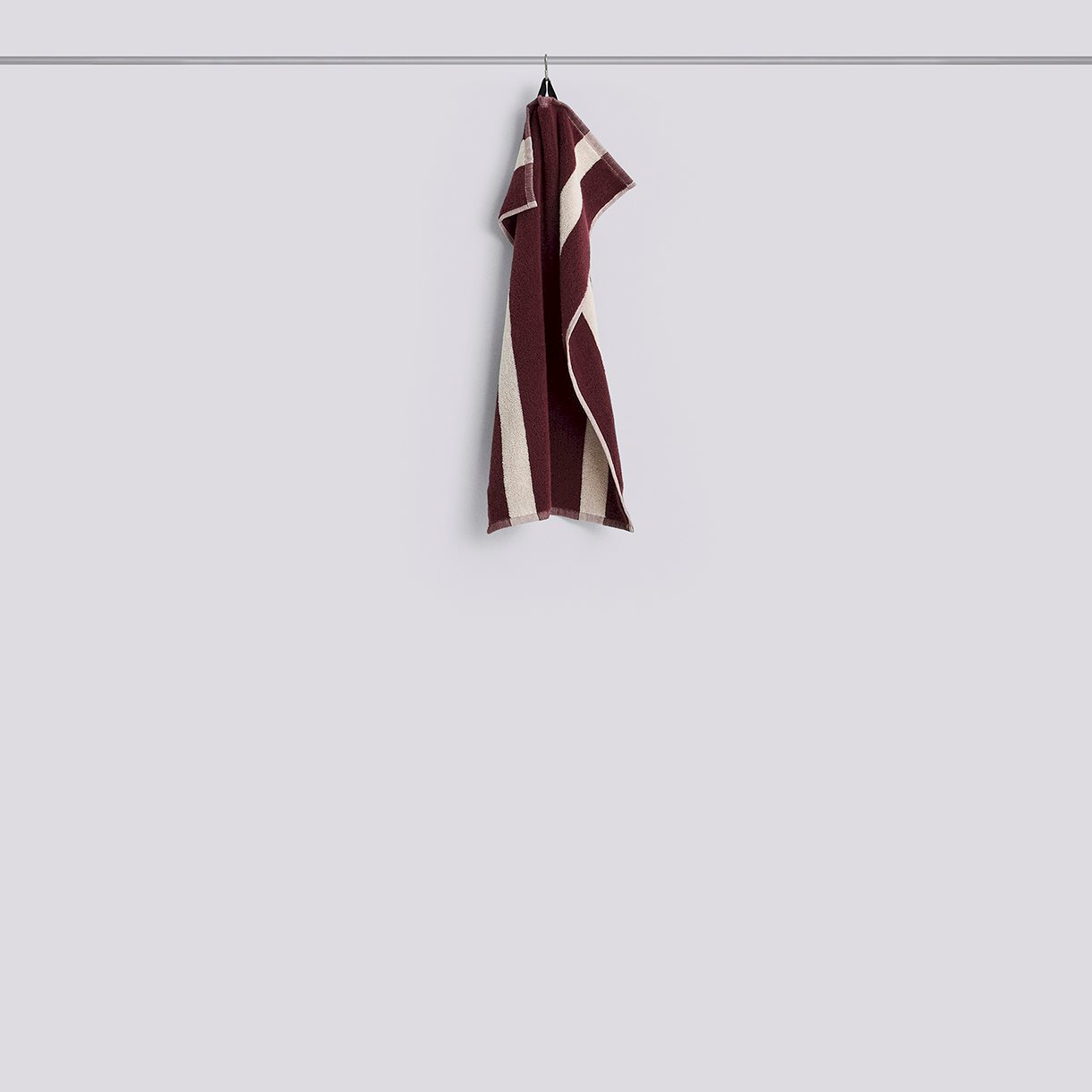 Stripe Hand Towel-W40 x L60-Burgundy
