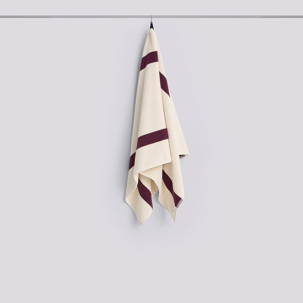 Stripe Bath Towel-W70 x L140-Burgundy
