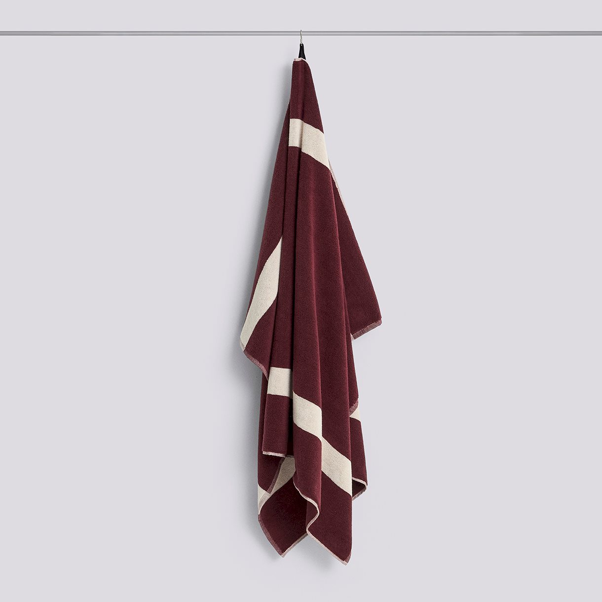 Stripe Bath Sheet-W100 x L150-Burgundy