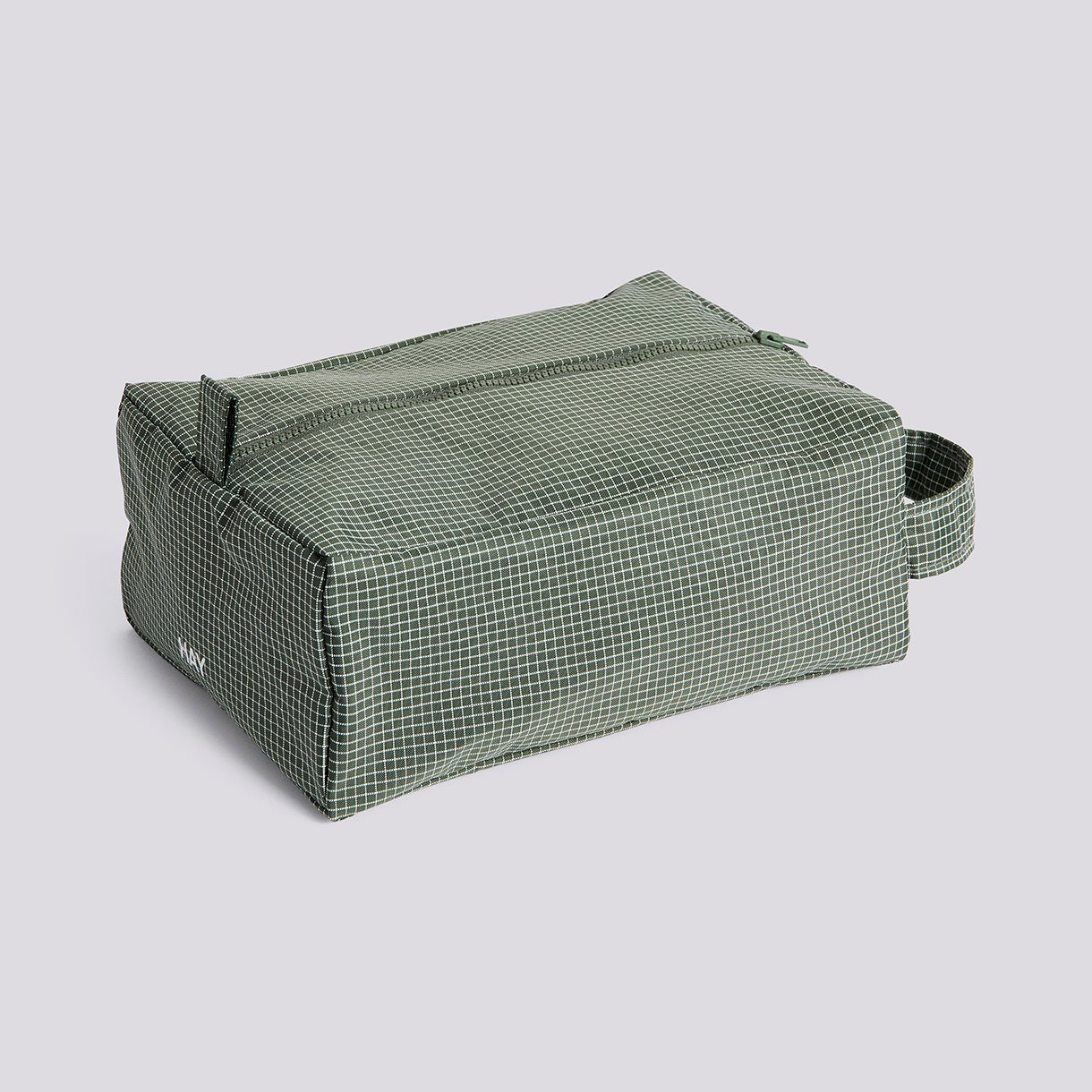 Grid Wash Bag-Small-Dark green